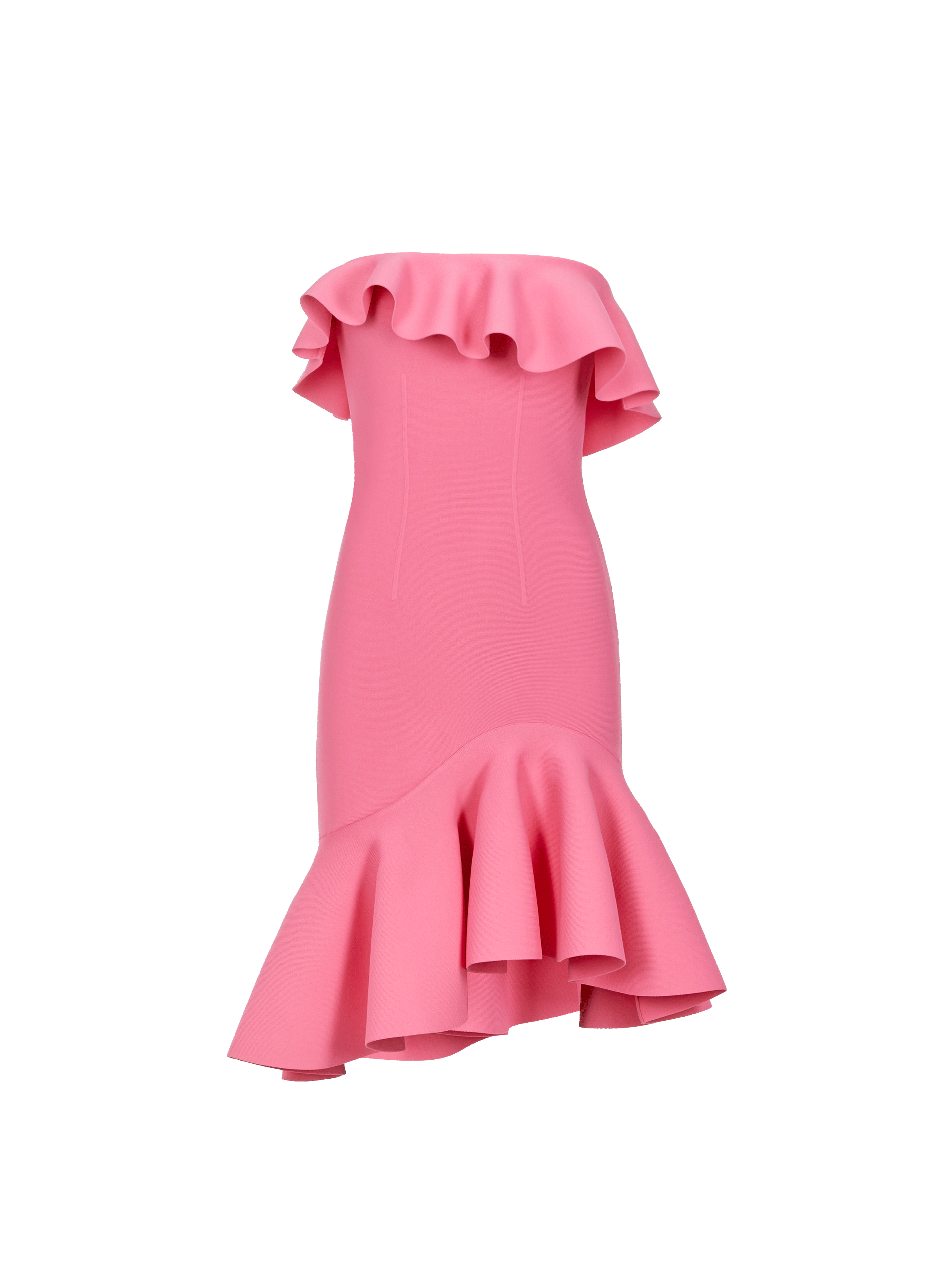 Mini robe bustier à volants