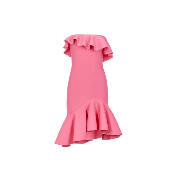 Mini robe bustier à volants