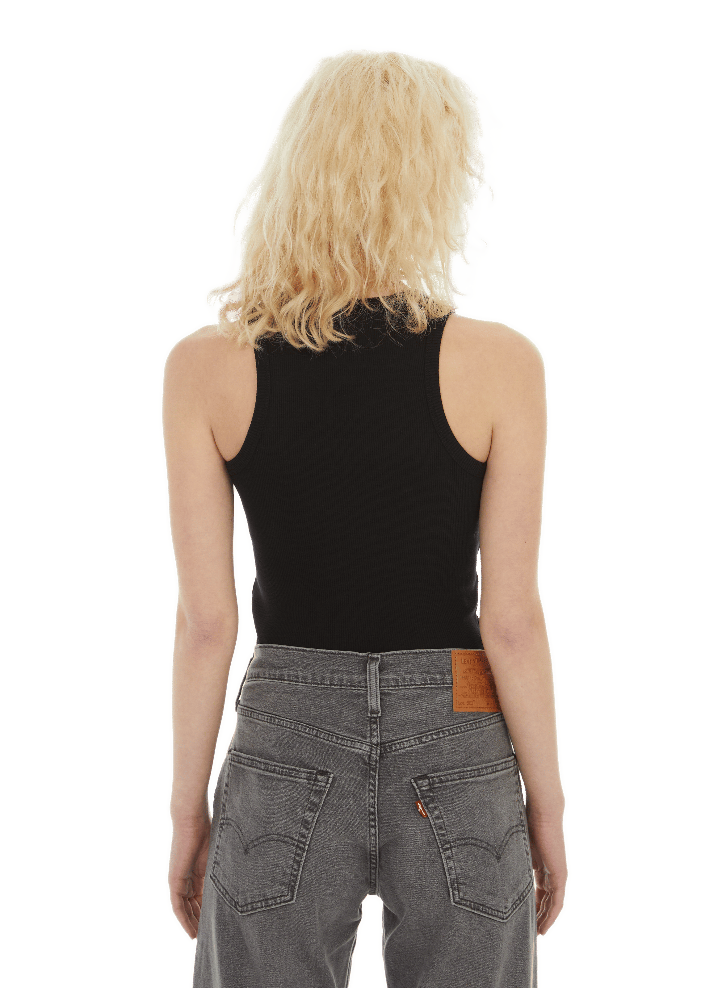 Cotton tank top SAISON 1865 Black