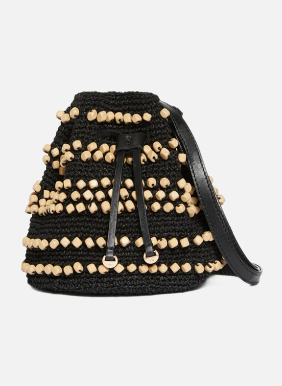 Sac bourse en papier et bois Noir by VANESSA BRUNO VANESSA BRUNO Sac bourse en papier et bois Noir
