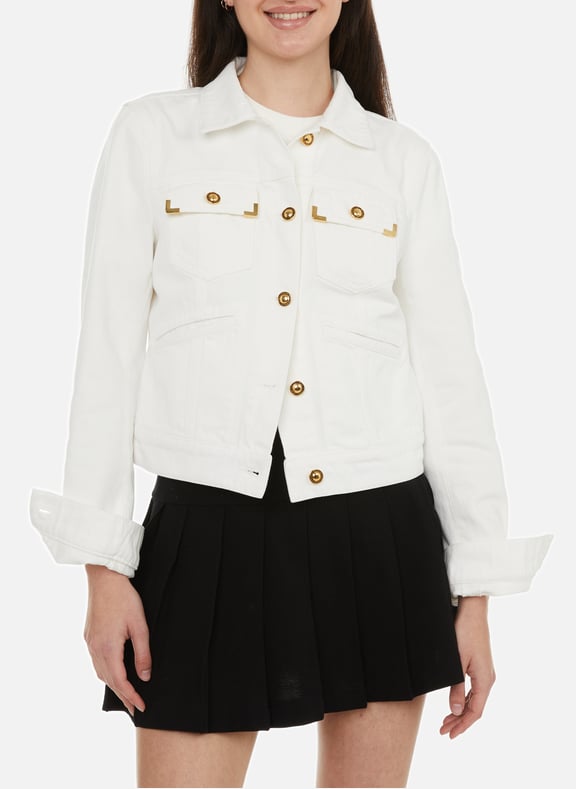 Veste denim courte Blanc by PALM ANGELS PALM ANGELS Veste denim courte Blanc