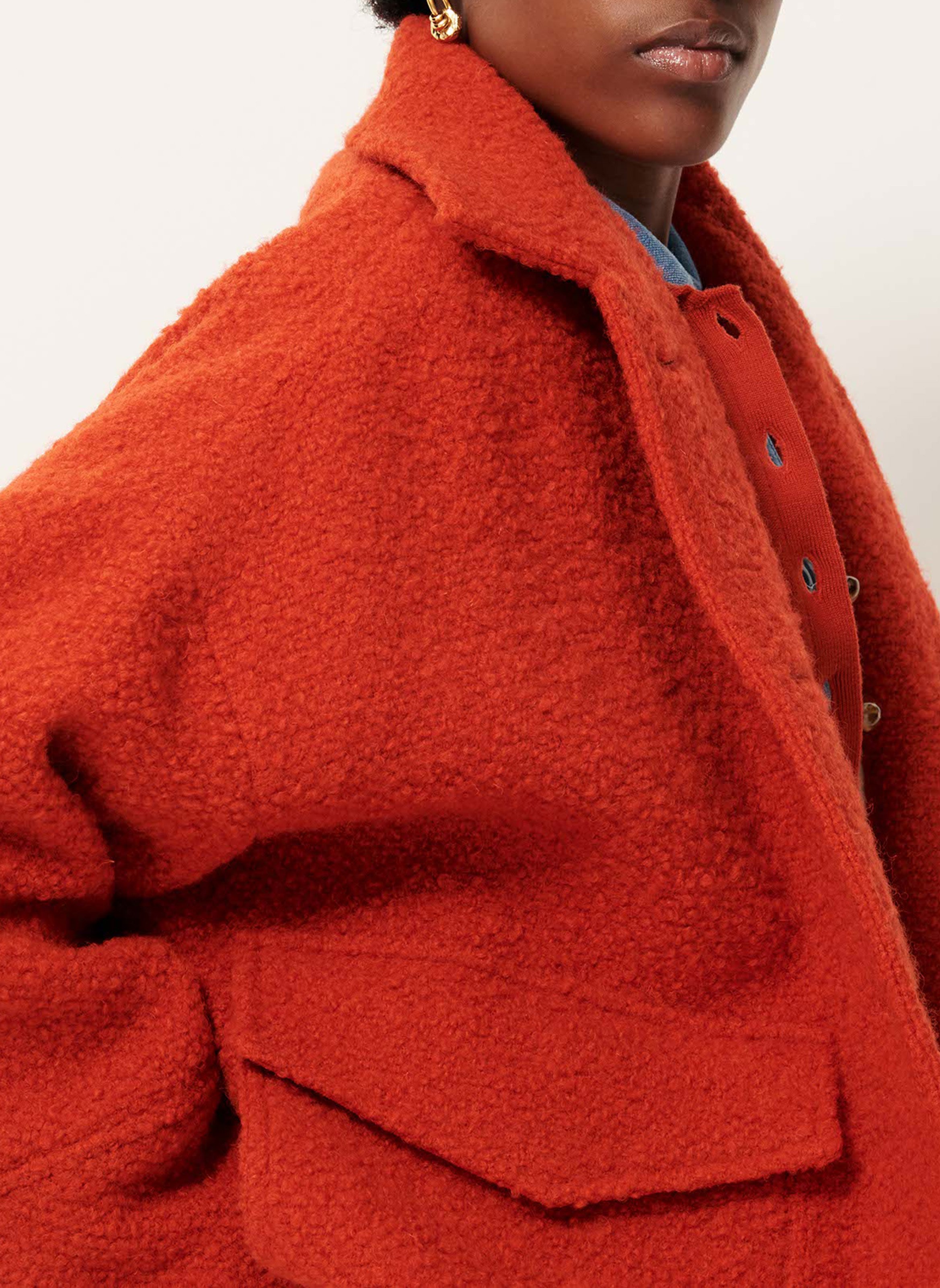 Manteau oversize en laine mélangée morrison SESSUN Rouge