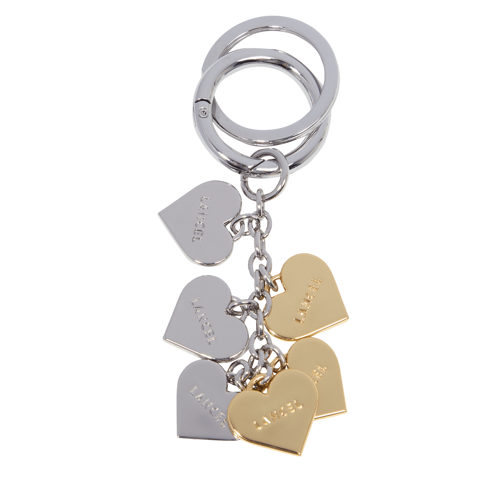 Lancel multi-heart metal keychain charms LANCEL Silver