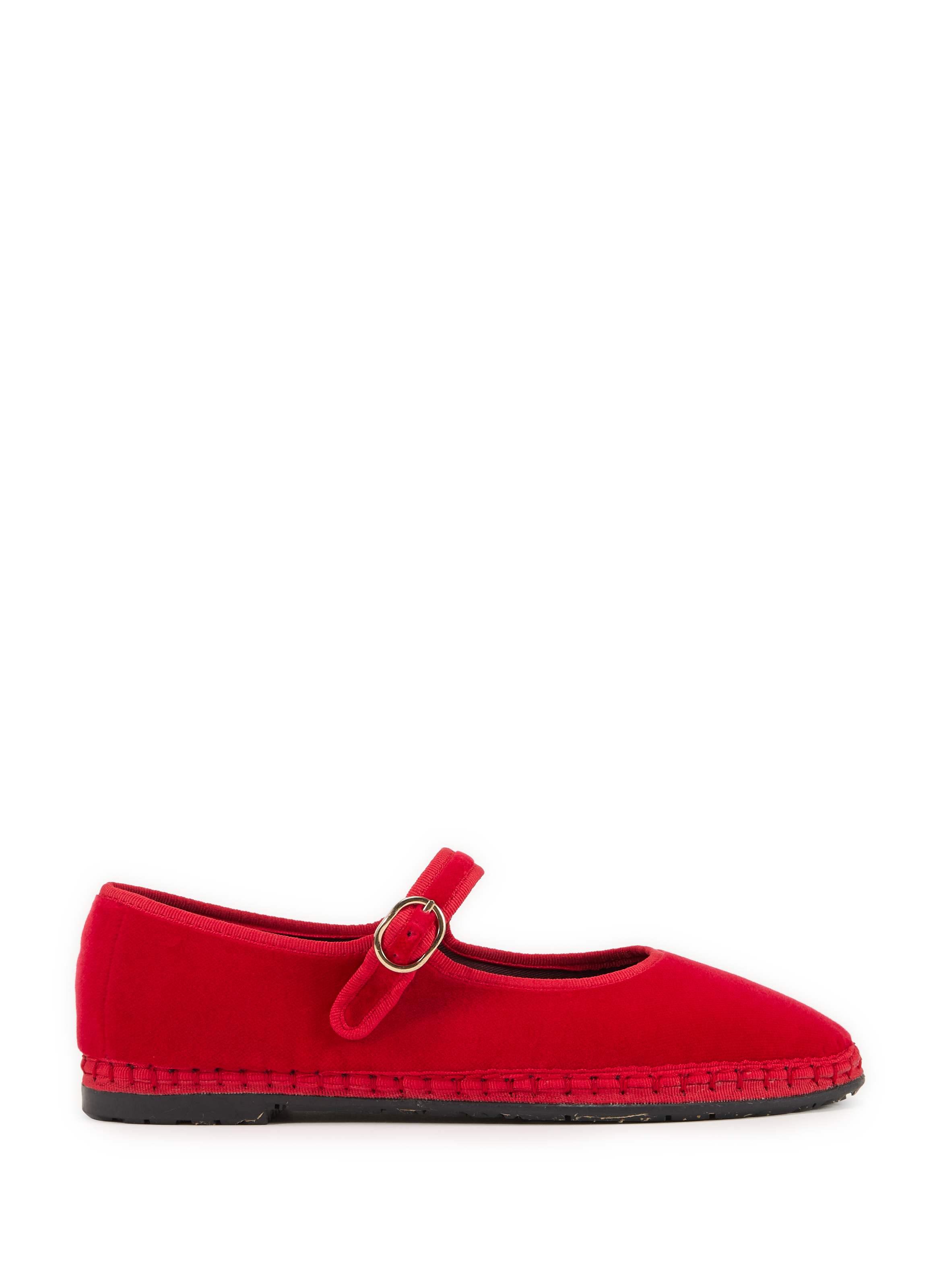 FLABELUS Ballerines Mellark en velours Rouge