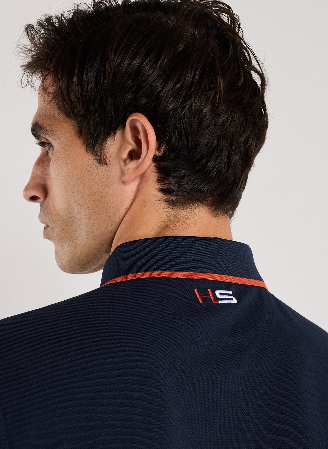 Short-sleeved polo shirt in blended cotton HACKETT Blue