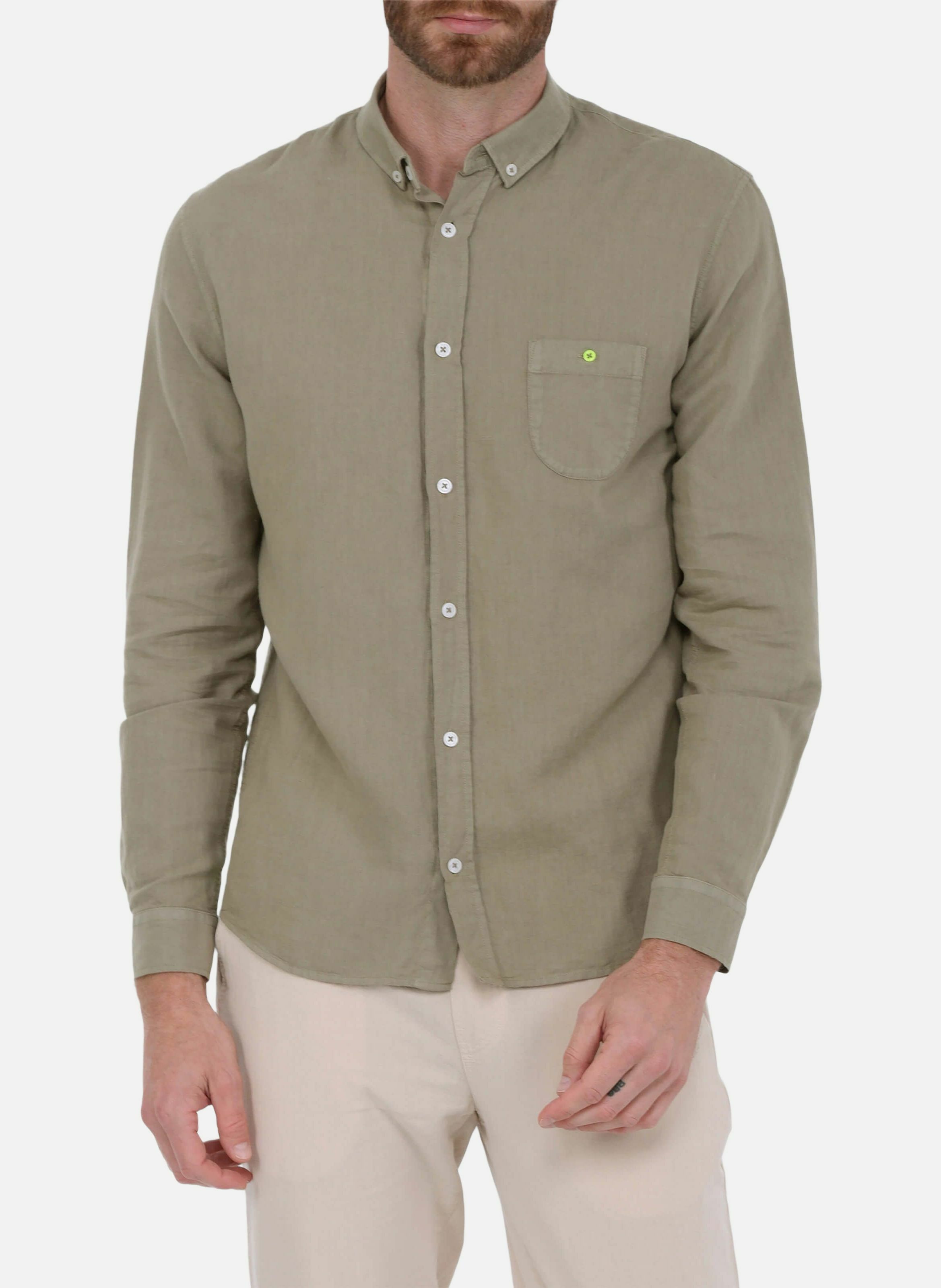 Chemise  en coton et lin GILI'S Vert