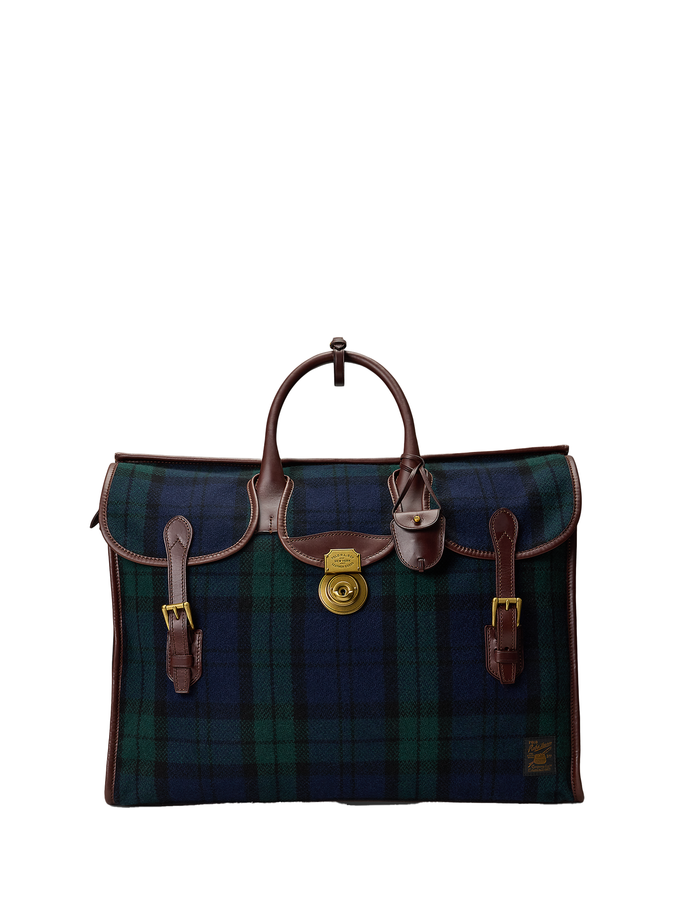 POLO RALPH LAUREN Sac week-end en tweed écossais Blue