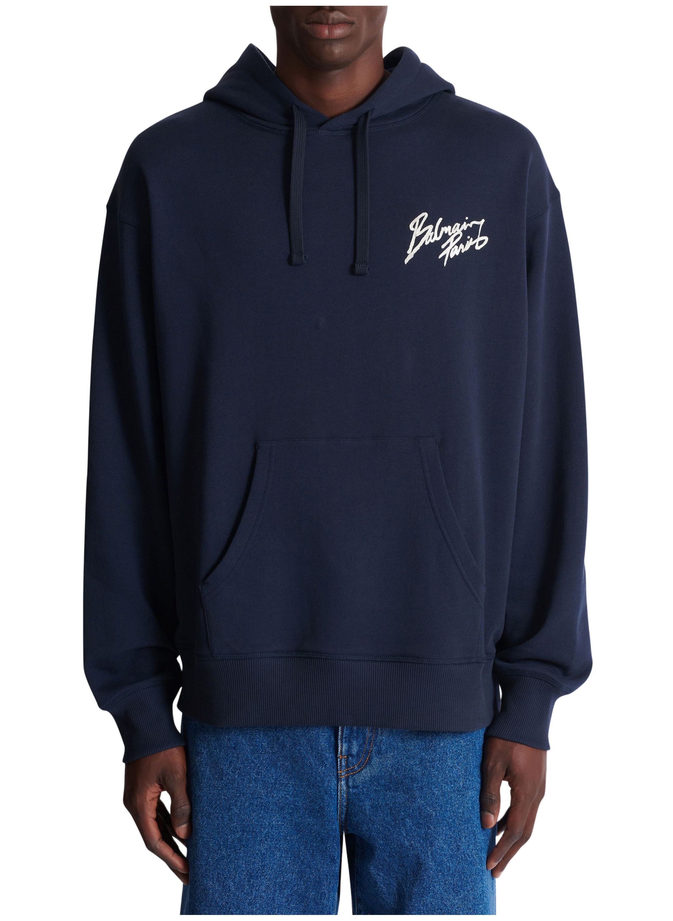 Hoodie à imprimé BALMAIN Bleu