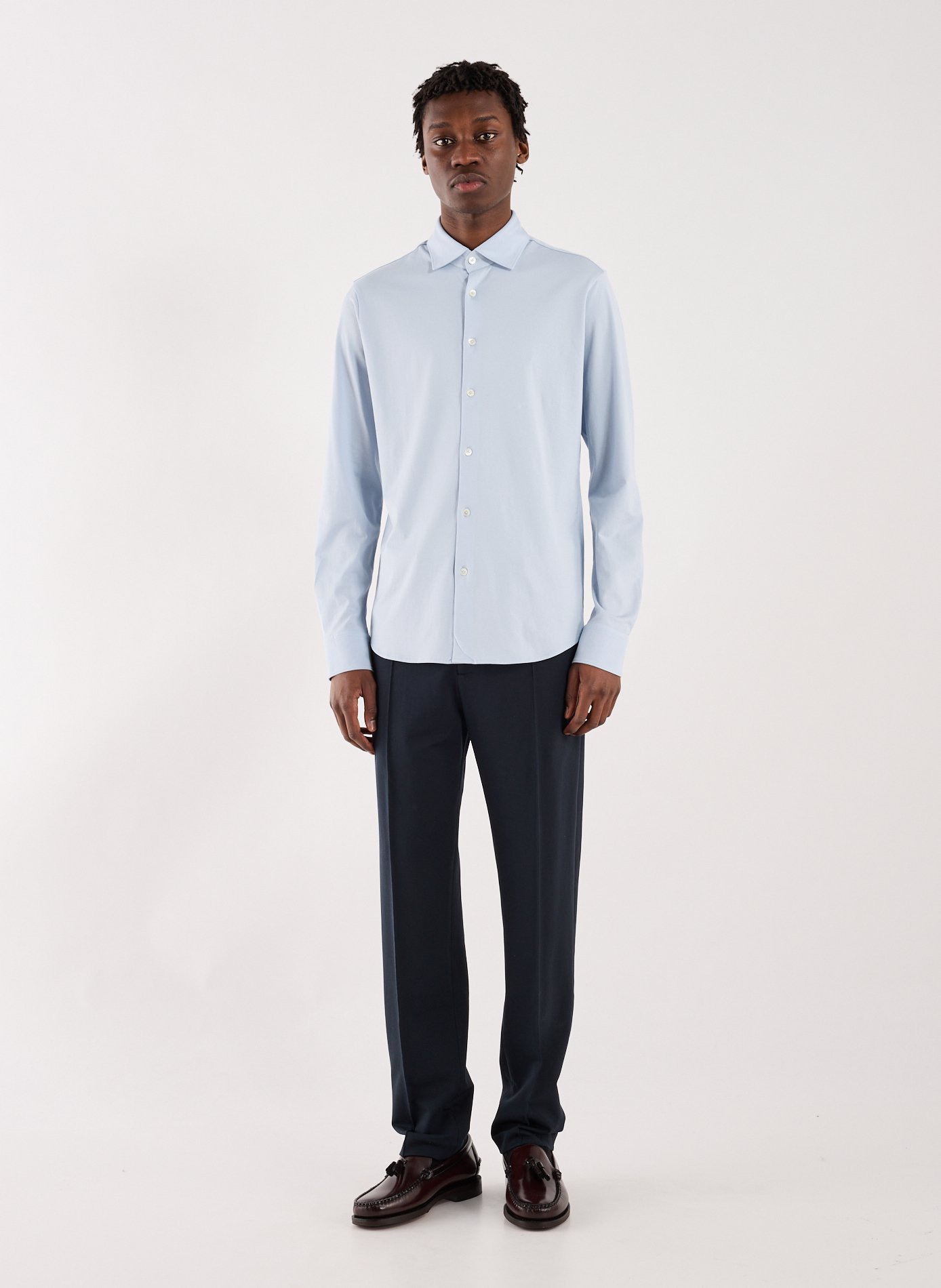 Cotton blend straight trousers STEFAN BRANDT Blue