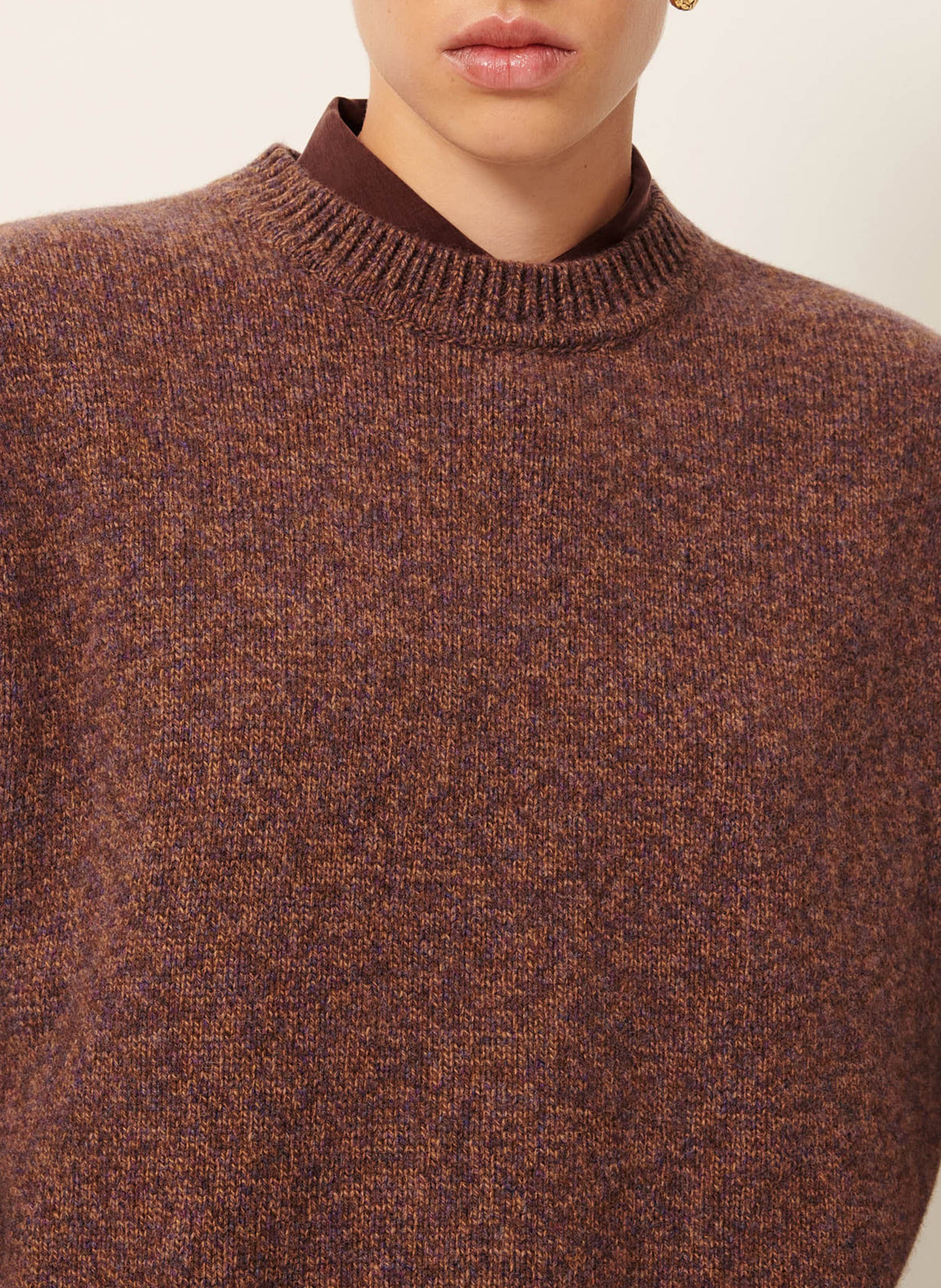 Pull sans manches en laine mérinos fabinino SESSUN Marron