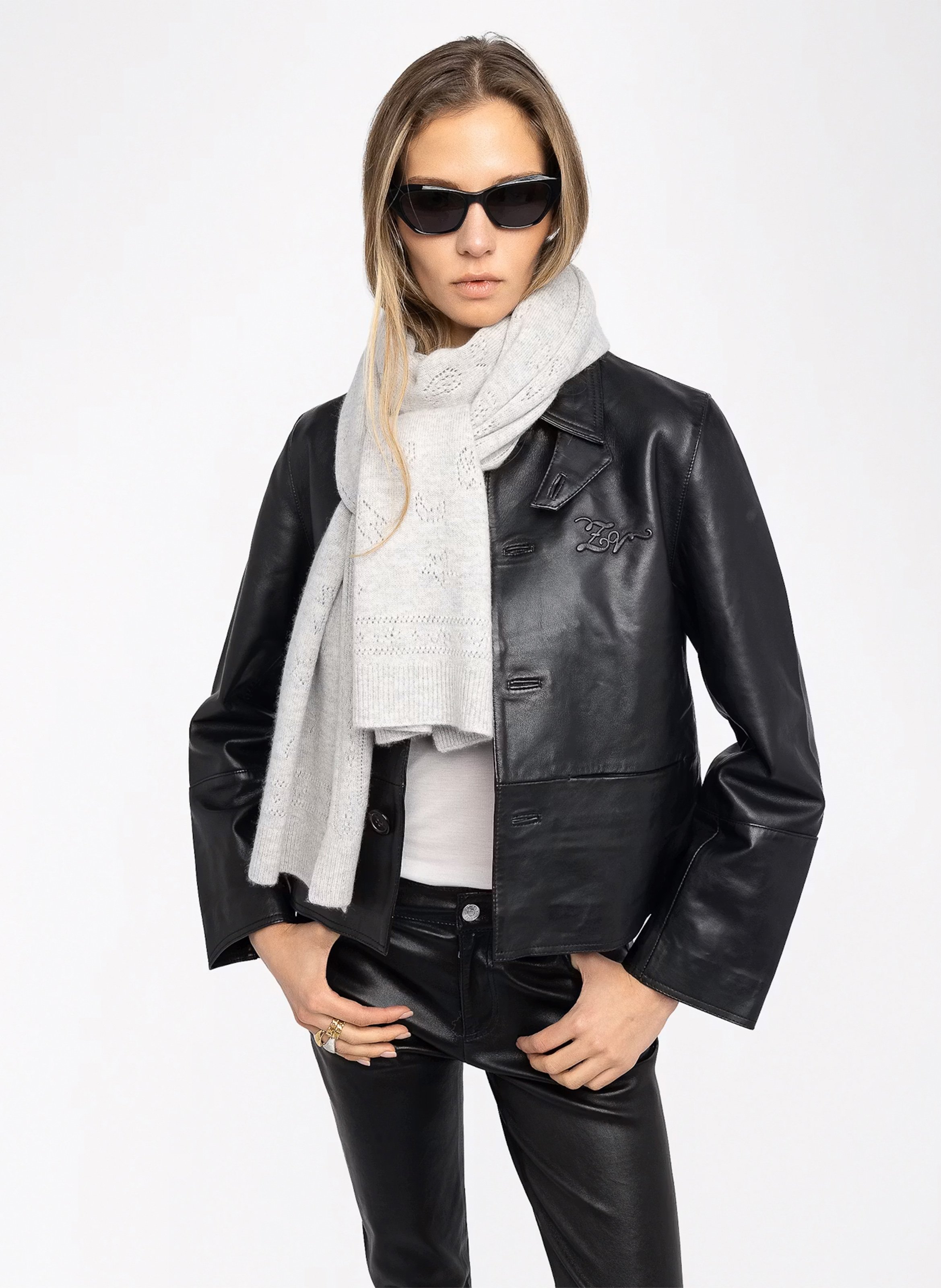 Echarpe en laine et cachemire ZADIG&VOLTAIRE Gris