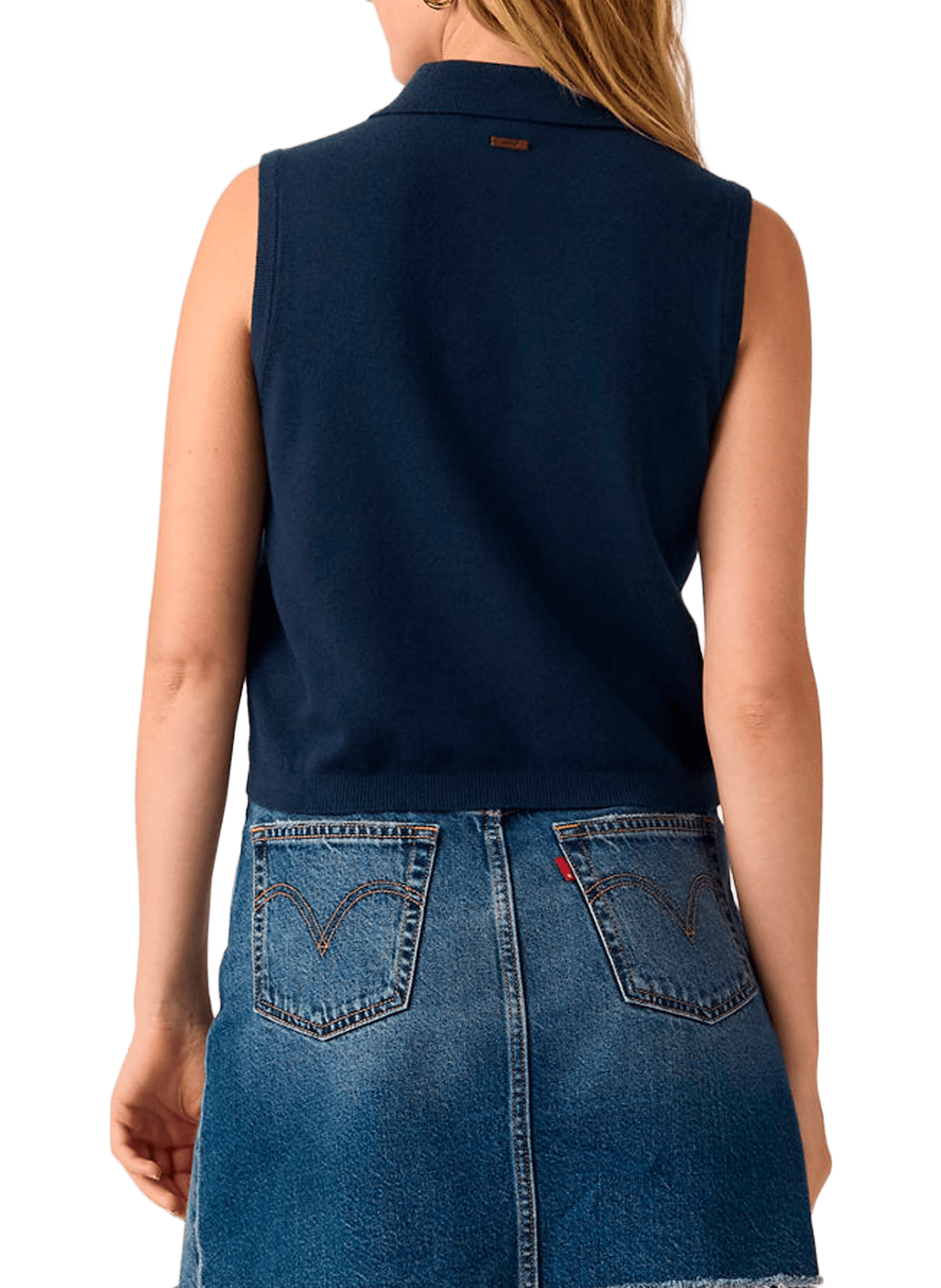 Gilet à mini volants en coton mélangé LEVI'S Bleu