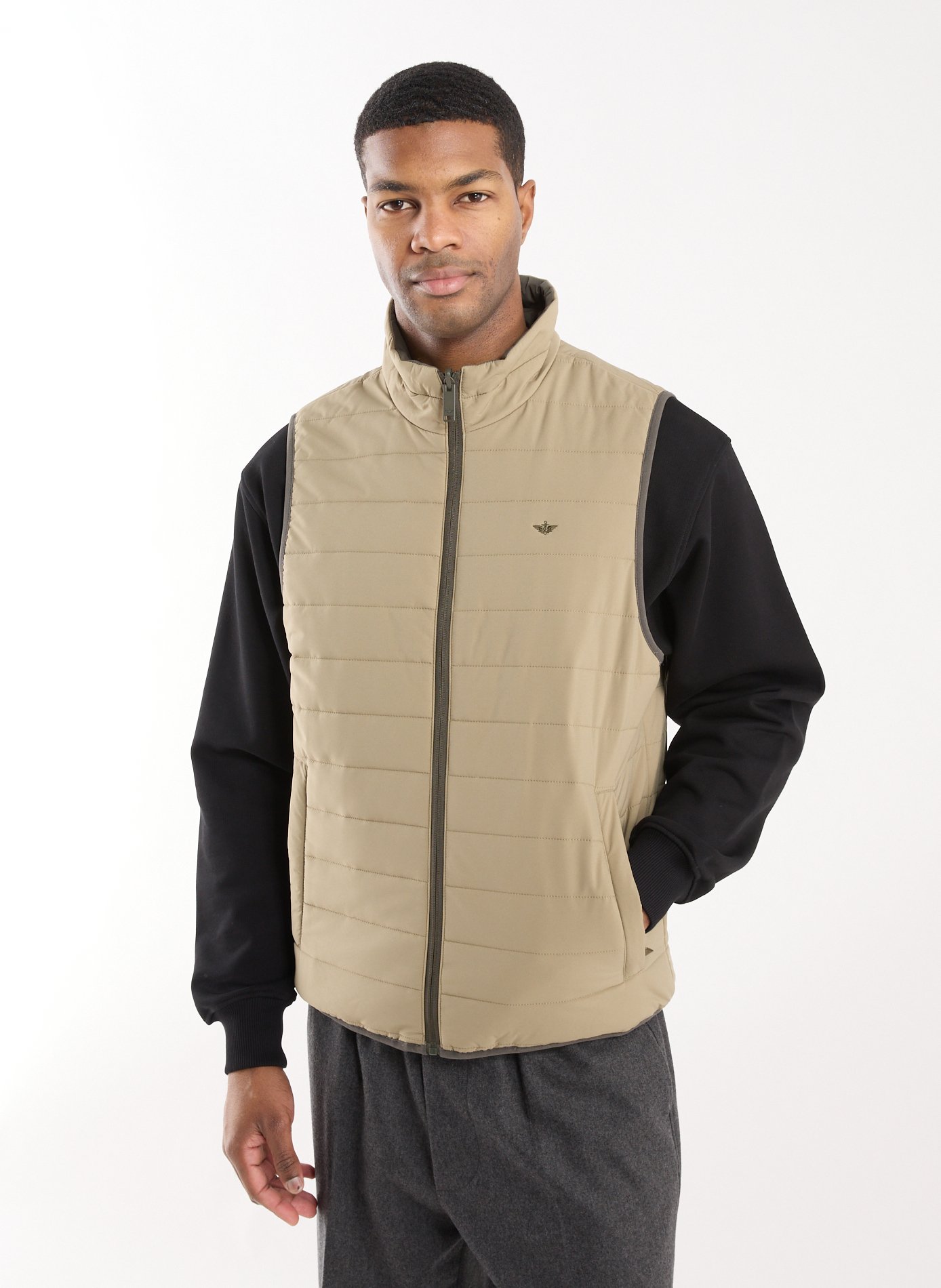 Reversible padded gilet DOCKERS Khaki