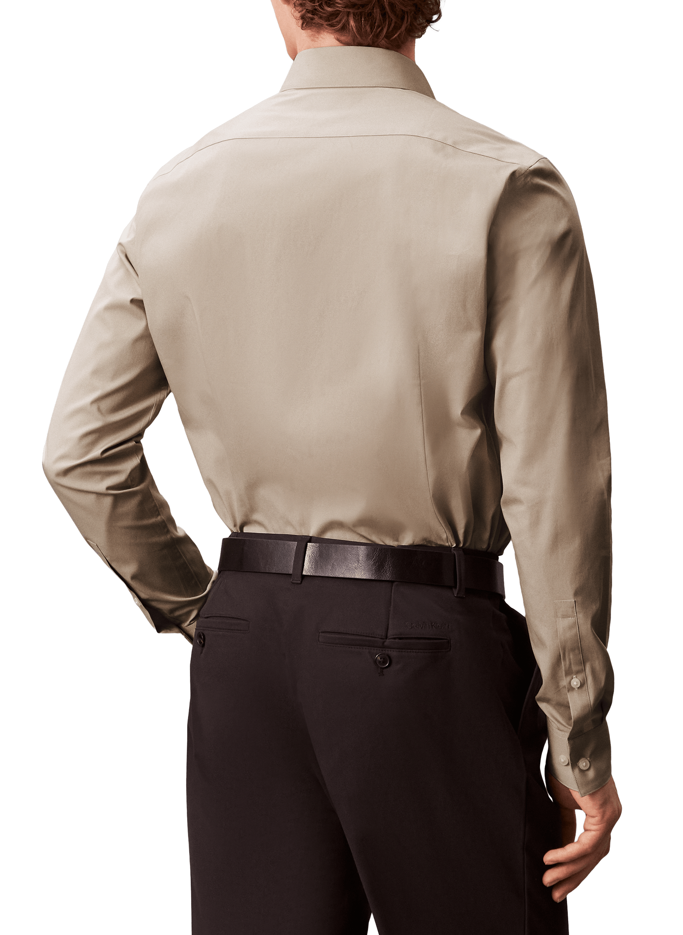 Chemise droite en lin mélangé CALVIN KLEIN Beige