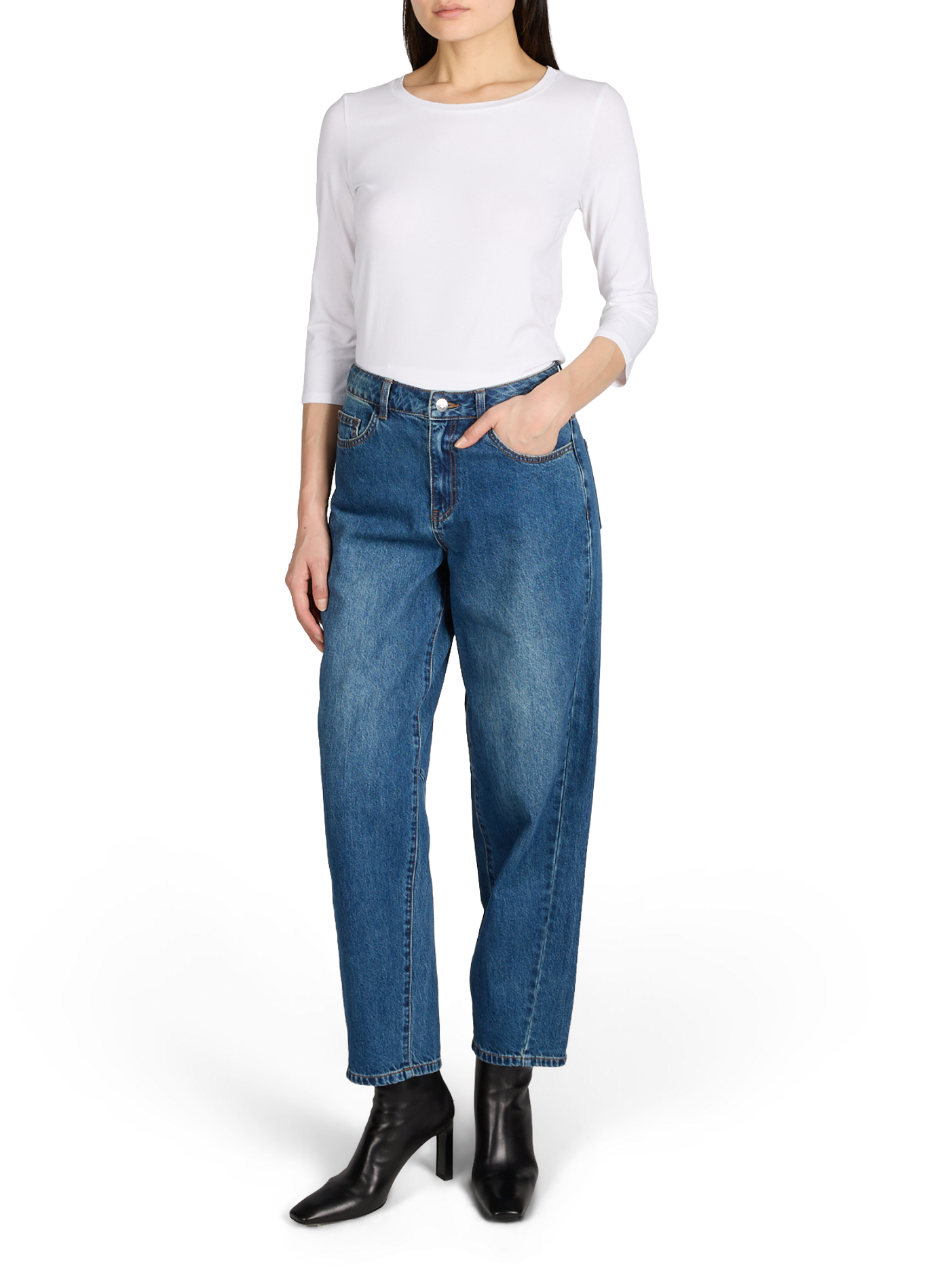 Wide-leg cotton jeans OBJECT Blue