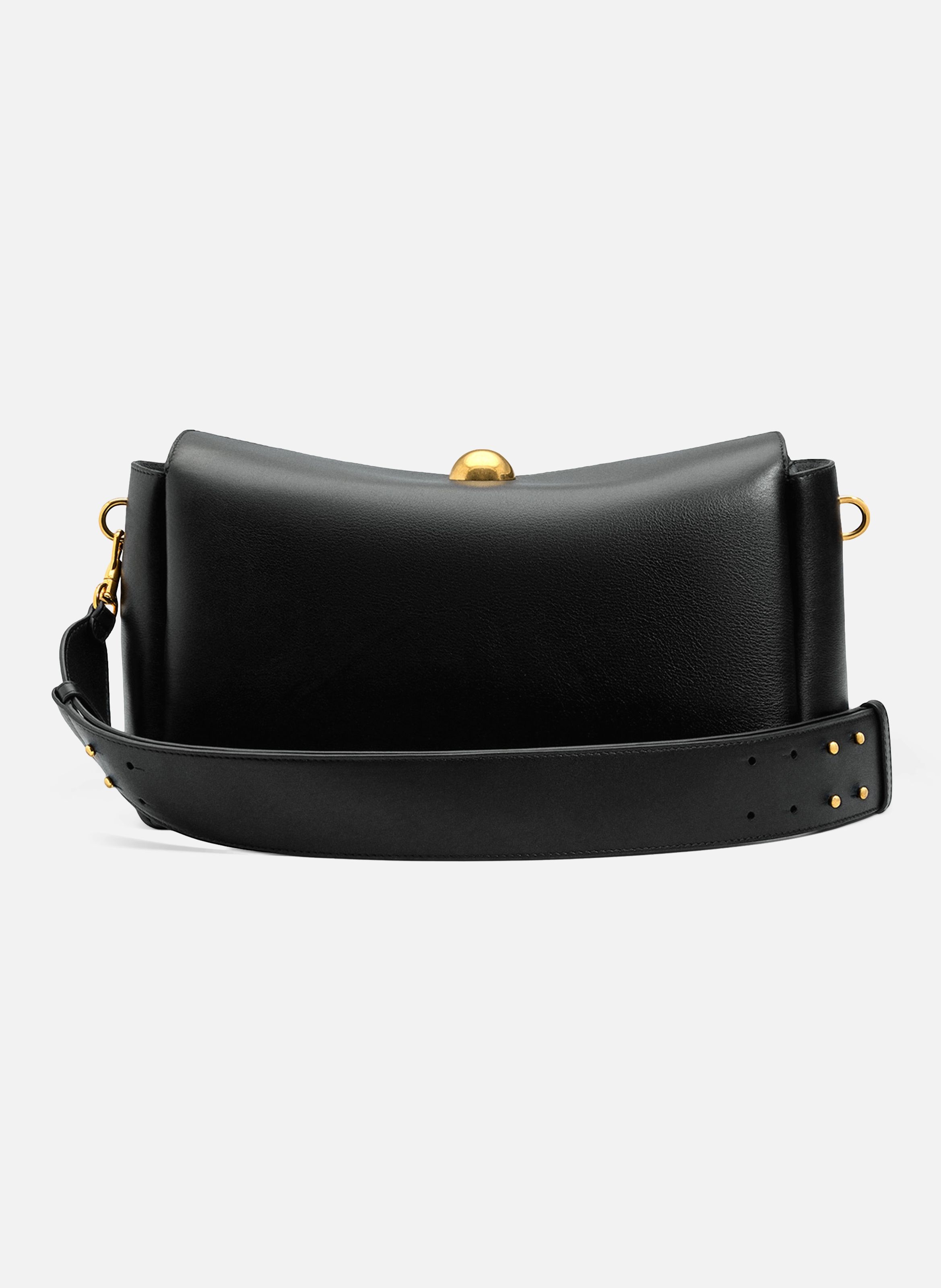 Sac Carrousel Moyen En Cuir Lisse unisexe AMI PARIS Noir