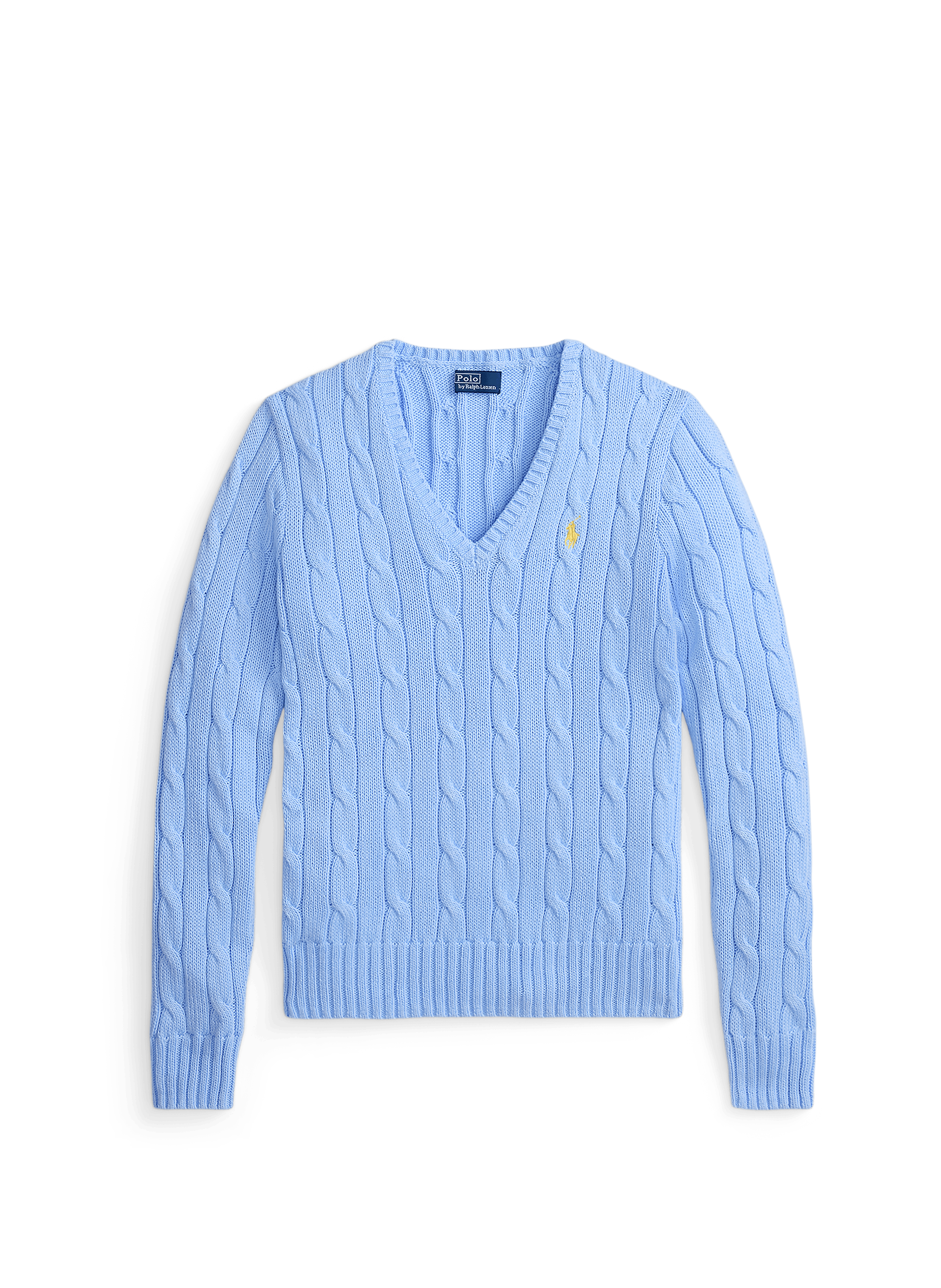 Pull col V en coton POLO RALPH LAUREN Bleu