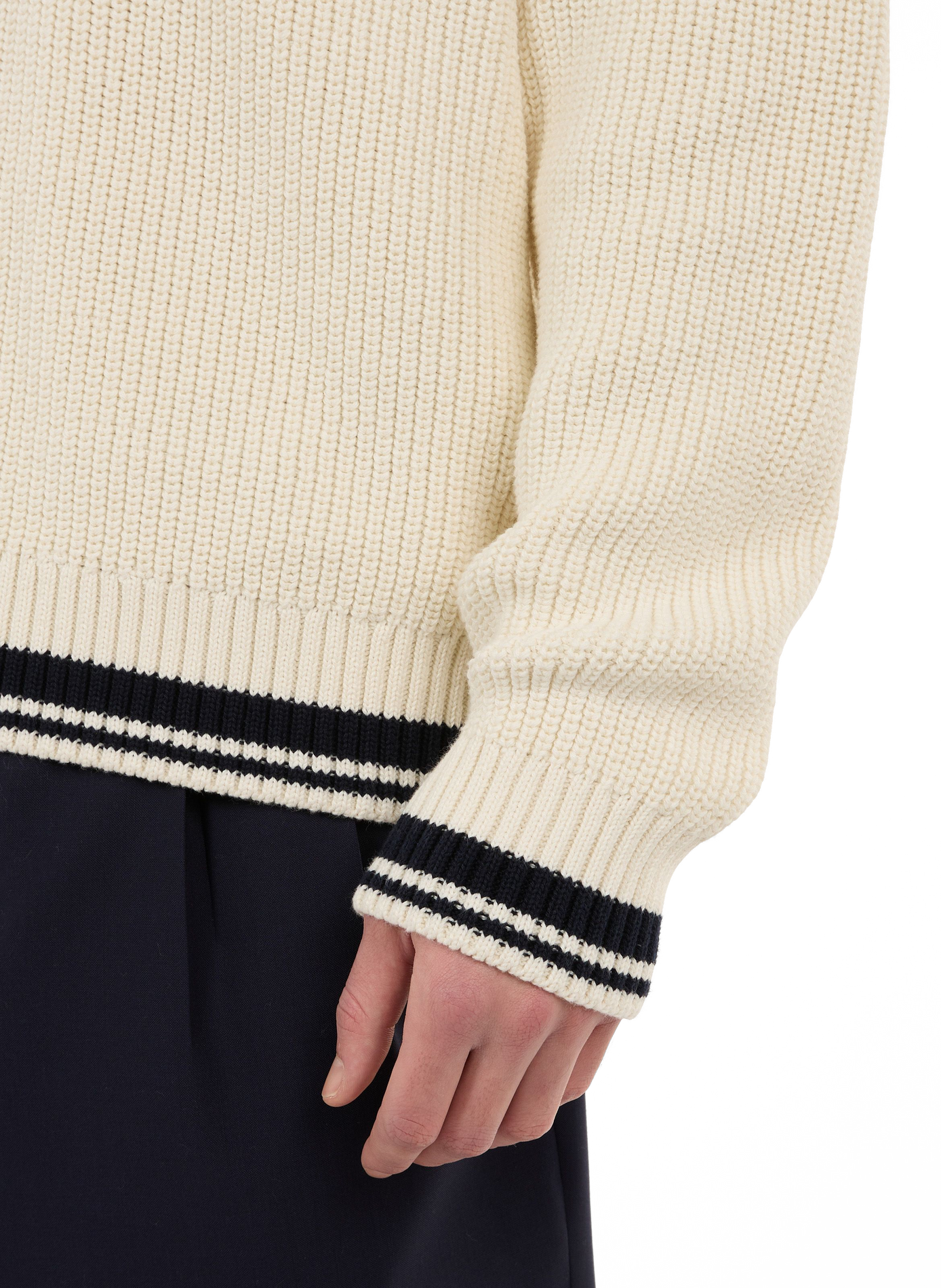 V-neck cotton sweater SAISON 1865 Beige