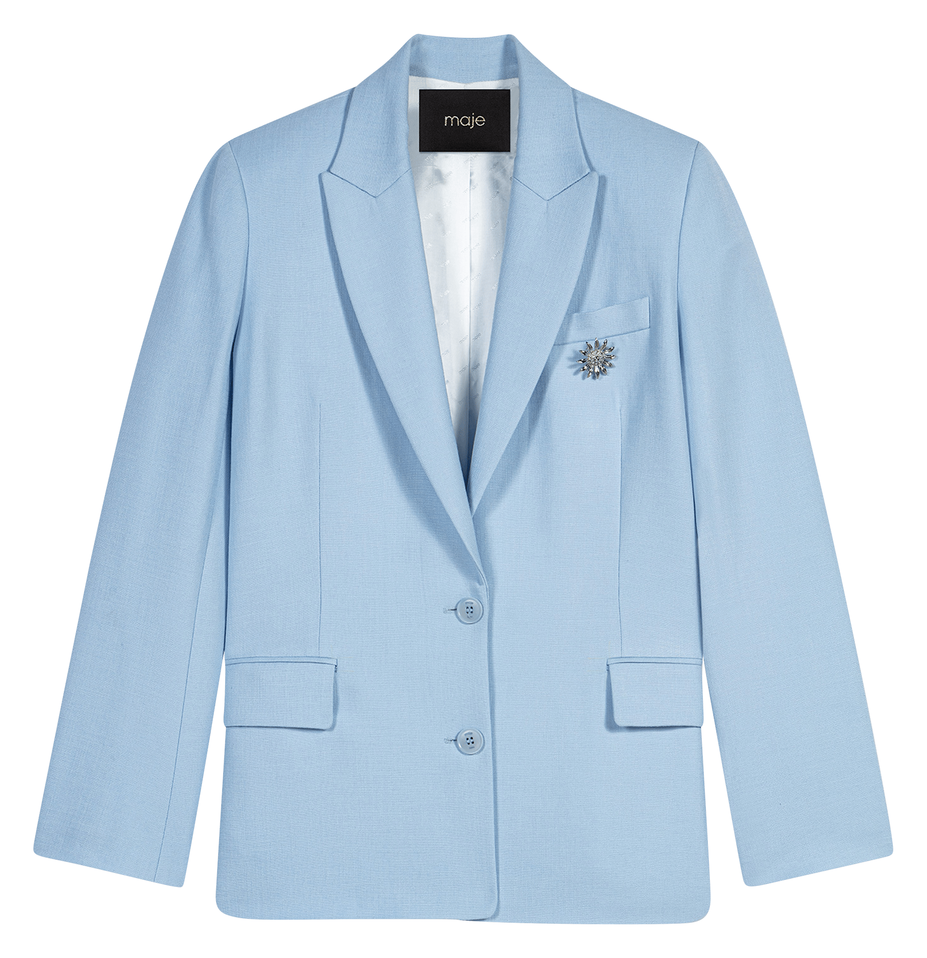 Veste de tailleur droite unie MAJE Bleu