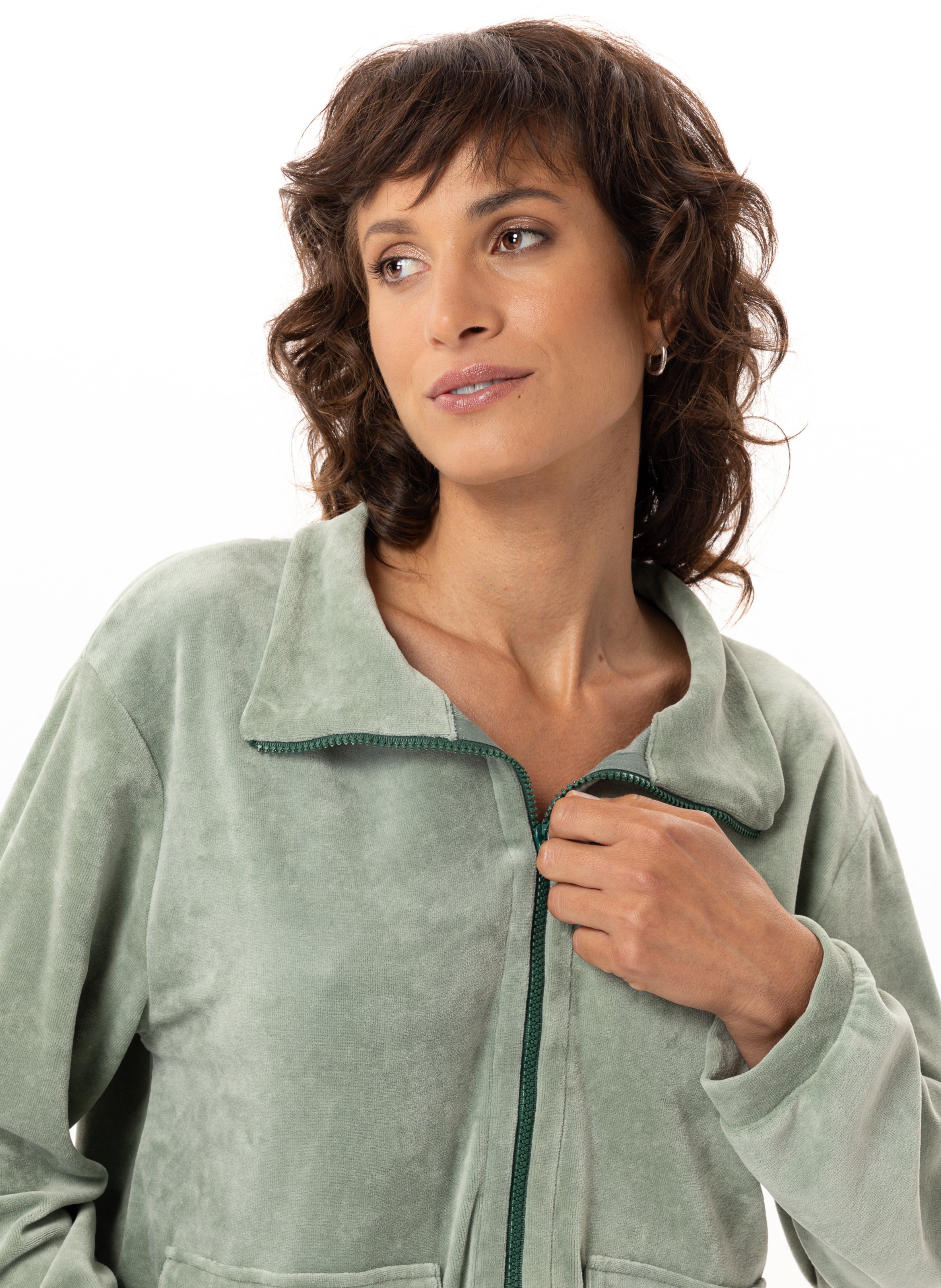 Ensemble homewear zippé en velours relax 226 LE CHAT Vert