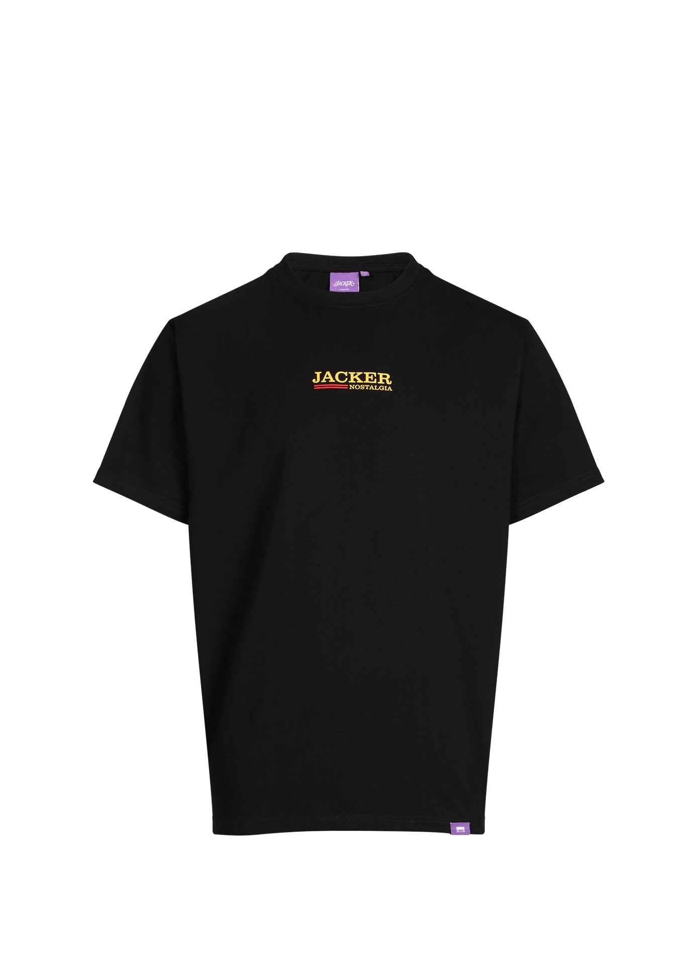 Straight printed cotton T-shirt JACKER. Black