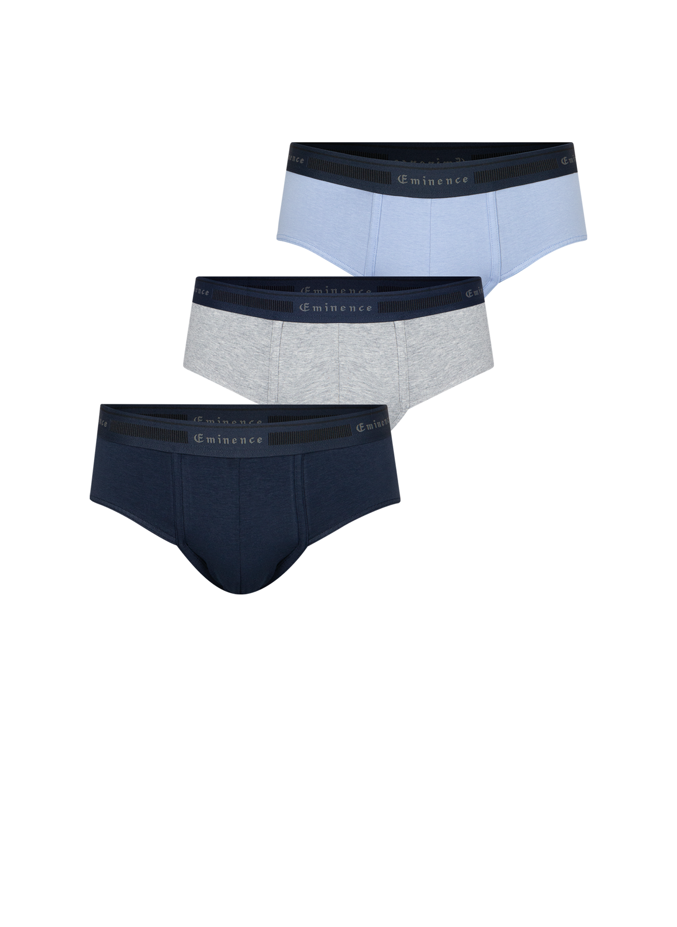 Lot de 3 slips unis en coton mélangé EMINENCE Multicolore