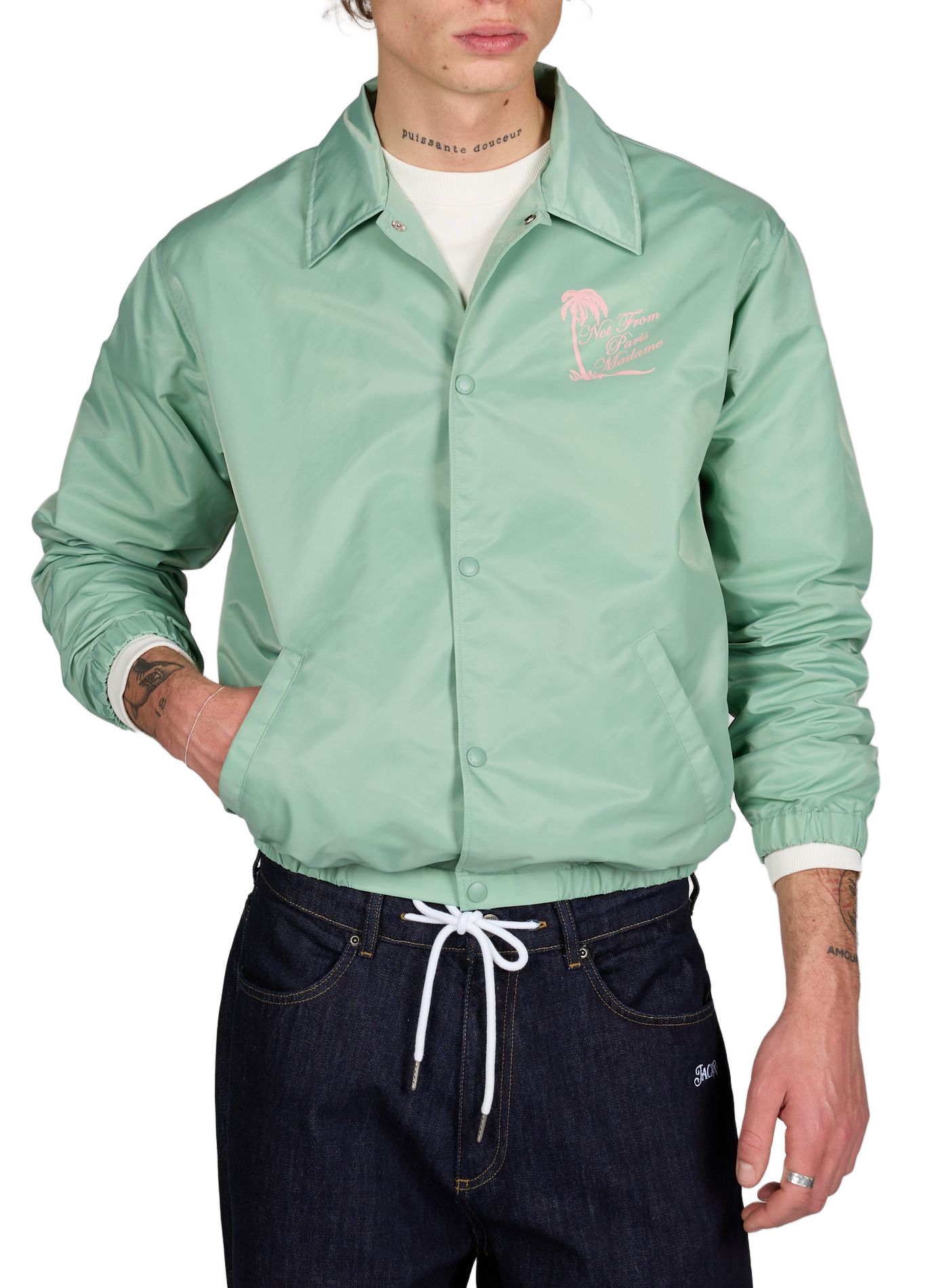 Veste droite à col classique imprimée  DROLE DE MONSIEUR