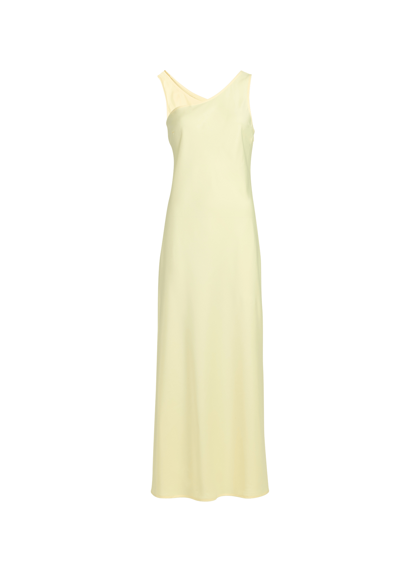 Robe longue asymétrique satinée OBJECT Jaune