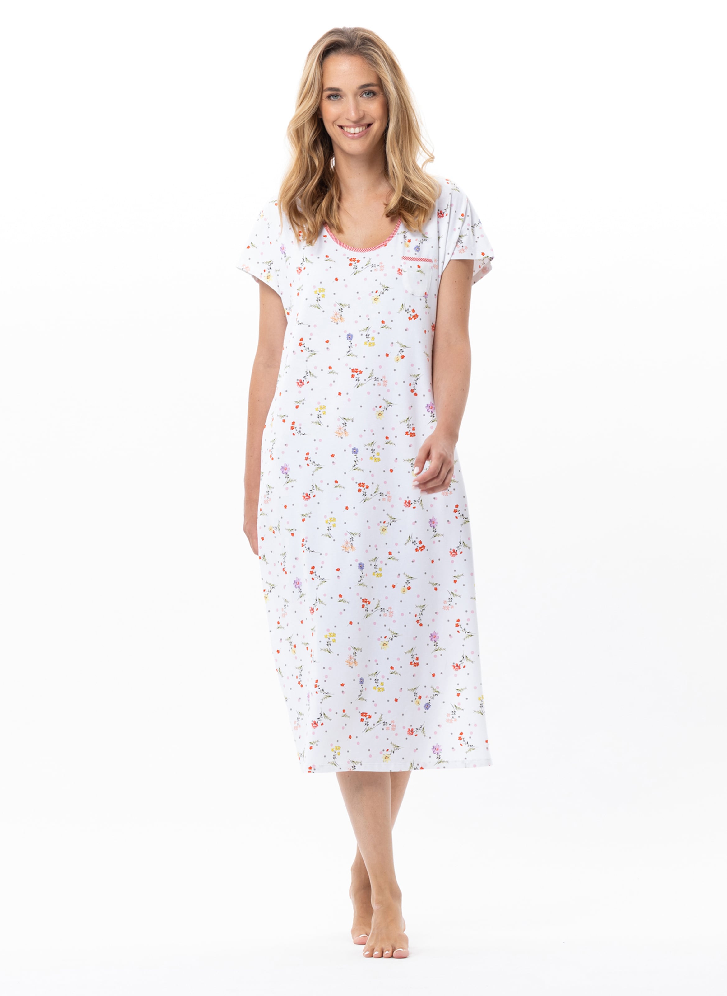 Chemise de nuit longue en coton daisy 211 LE CHAT Multicolore