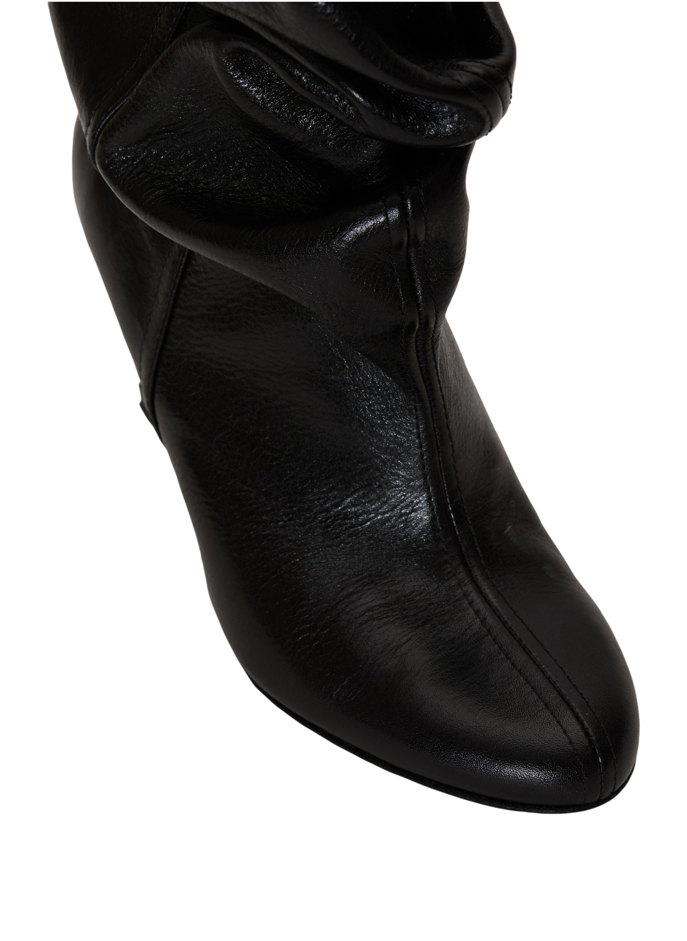 Bottines no wedge en cuir texturé BALMAIN Noir