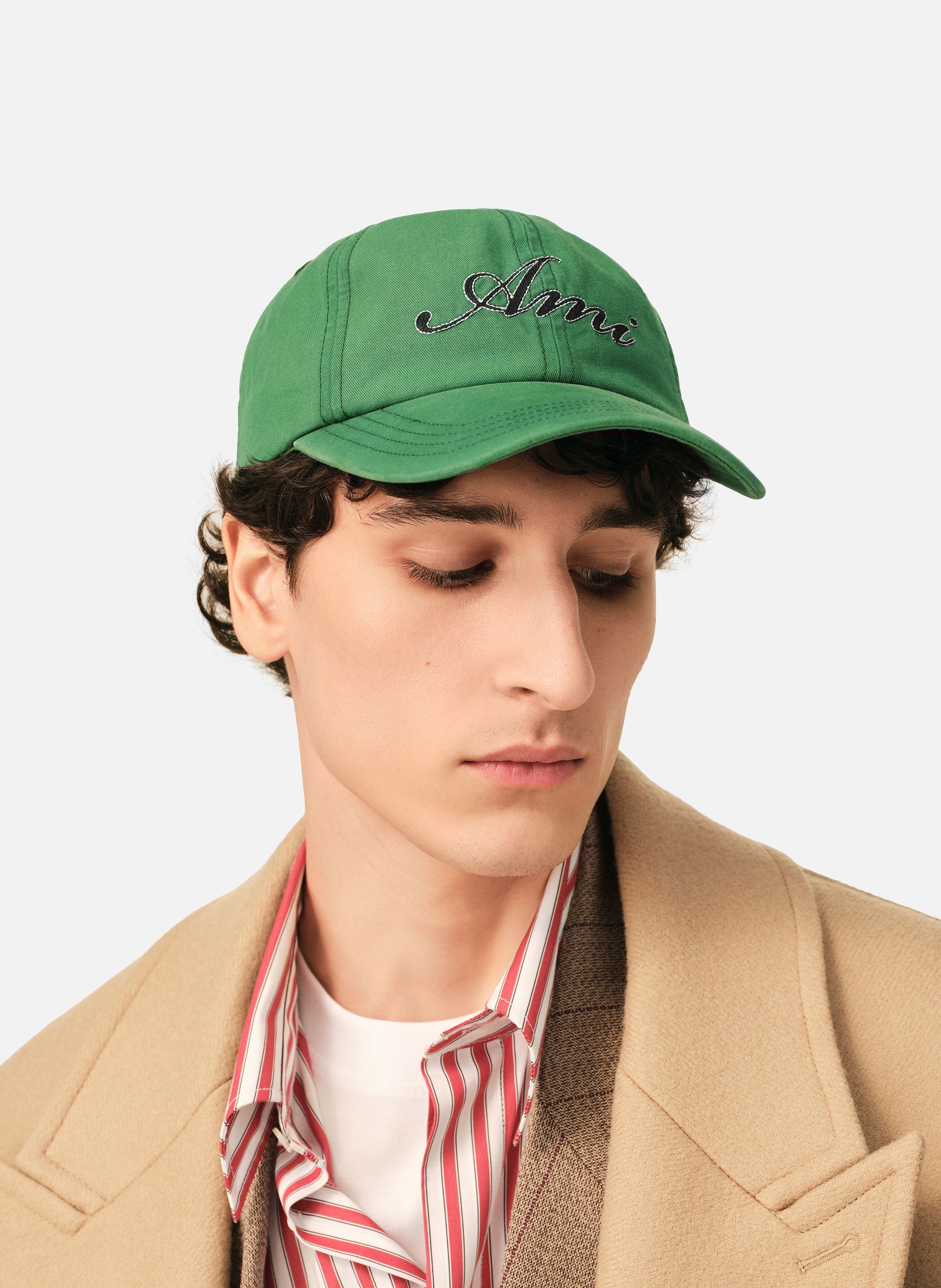 Casquette unisexe en coton broderie ami paris AMI PARIS Vert