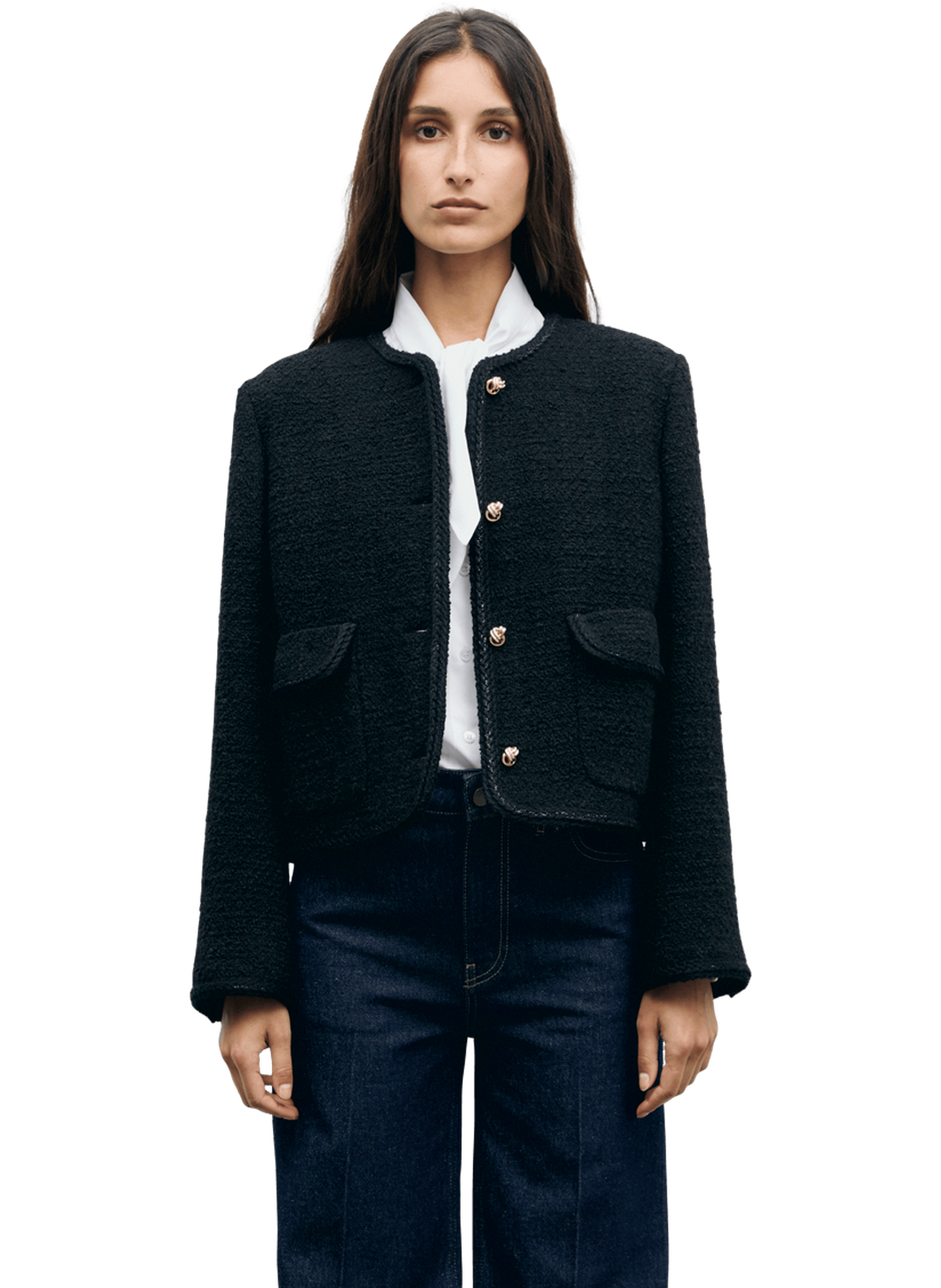 Veste en tweed et galons en lurex - judye GERARD DAREL Noir