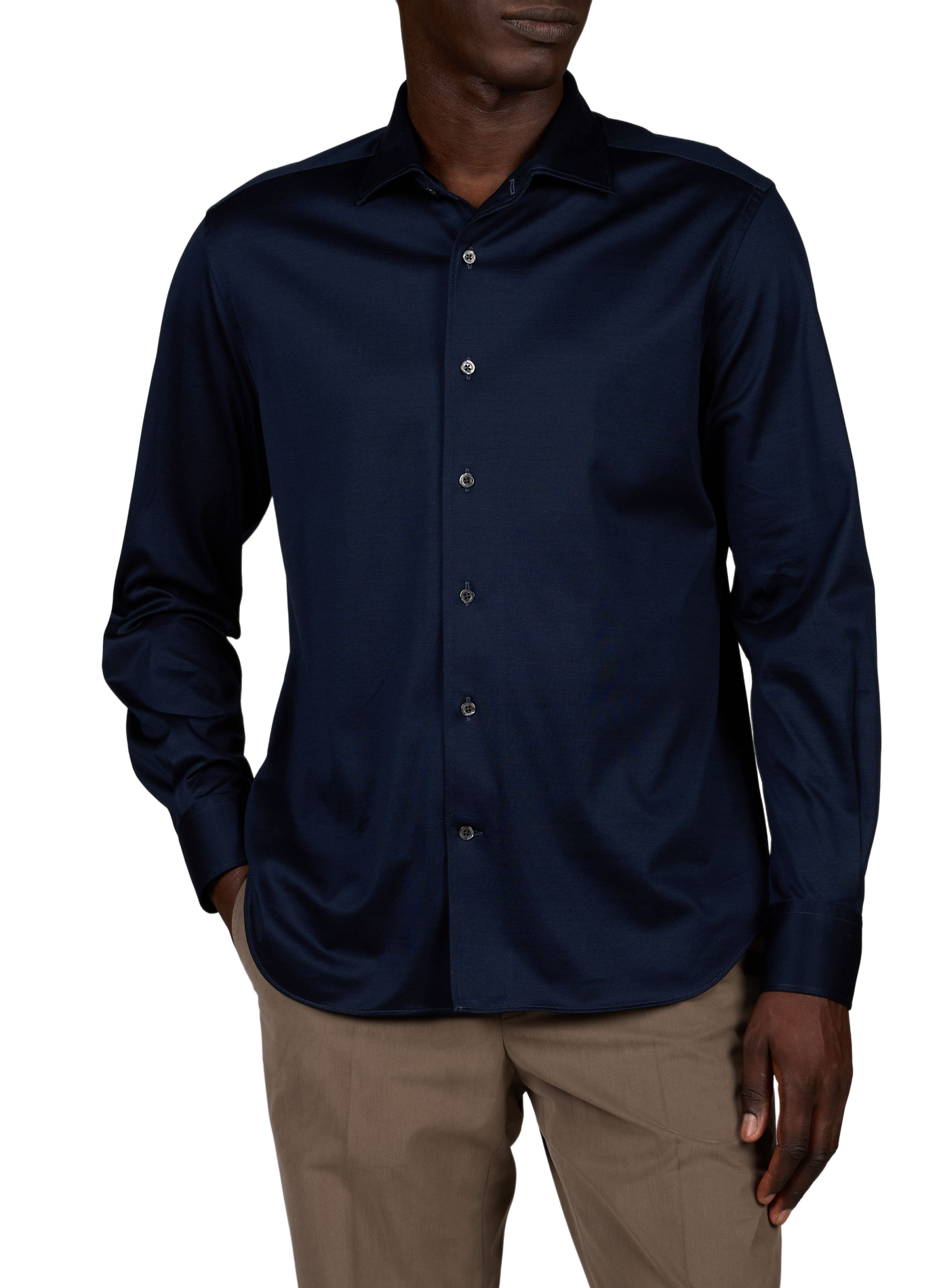 Slim-fit cotton shirt CORNELIANI Blue