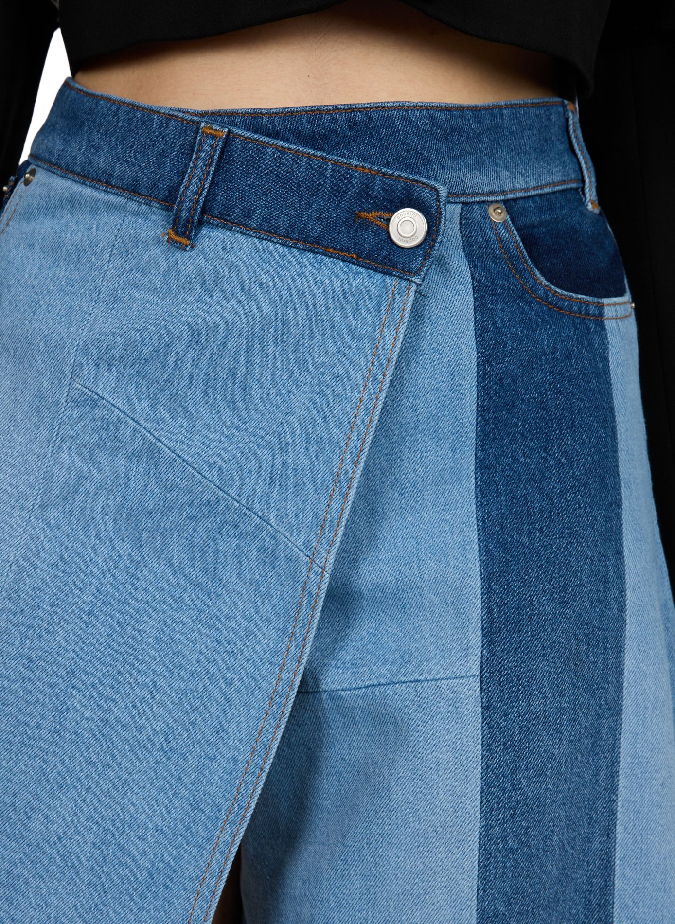Kurzer Midirock aus Baumwolle COPERNI Blau