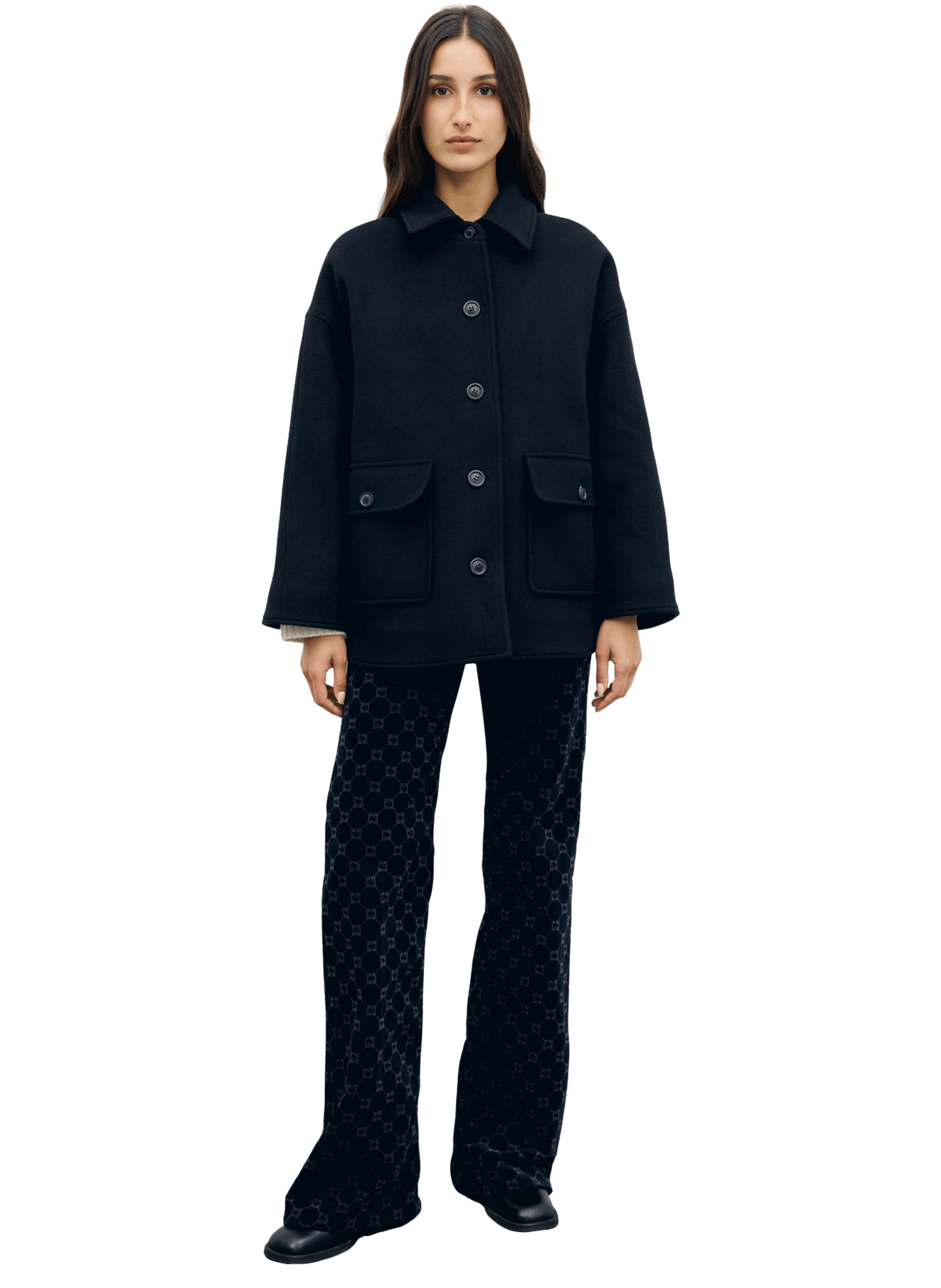 Manteau court à poches à rabat - alee GERARD DAREL Noir