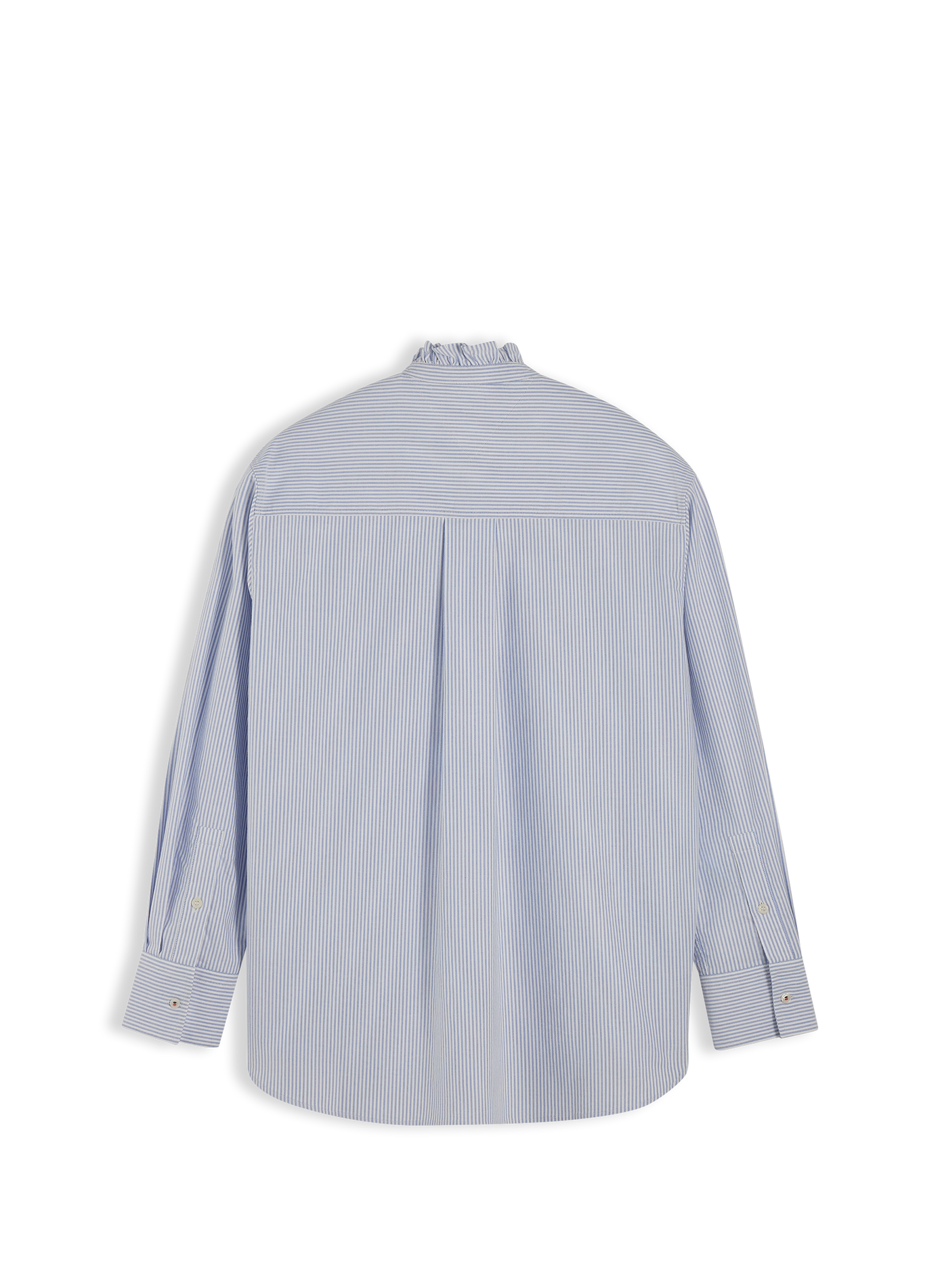 Striped cotton shirt with ruffles TOMMY HILFIGER Blue