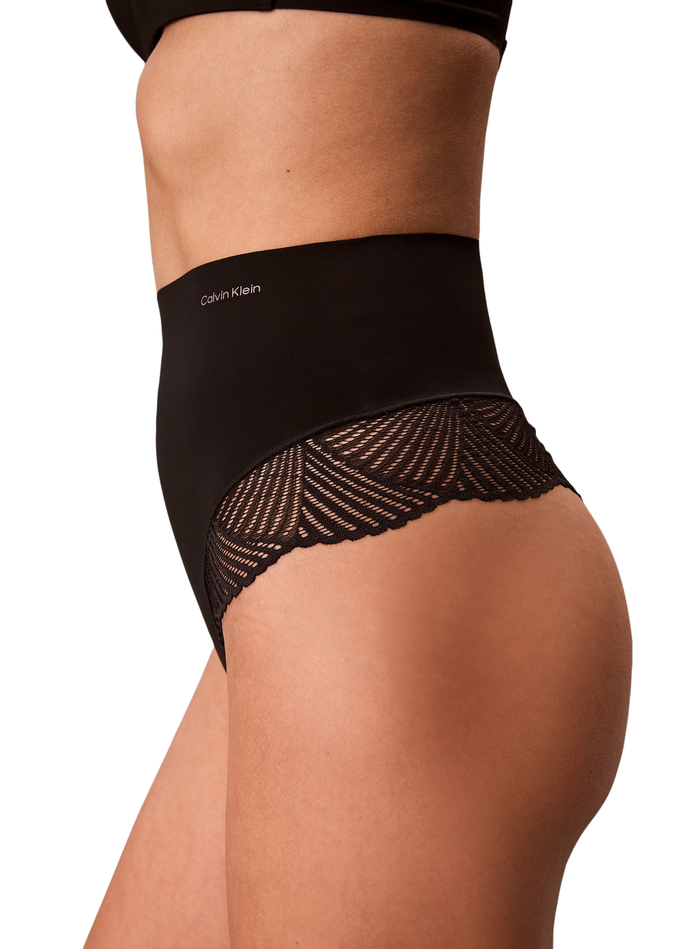 Hohe Taille Culotte mit Spitzen-Details CALVIN KLEIN Schwarz