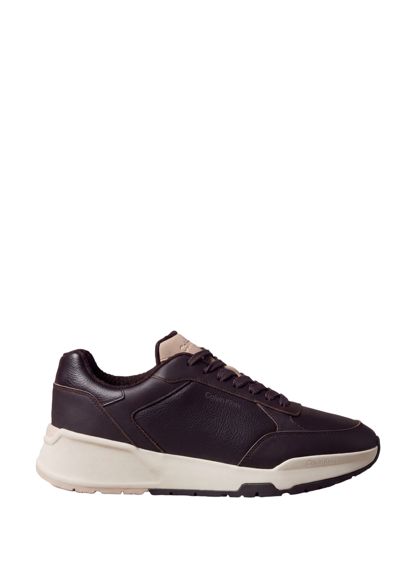 Baskets plates City Runner en cuir CALVIN KLEIN Schwarz