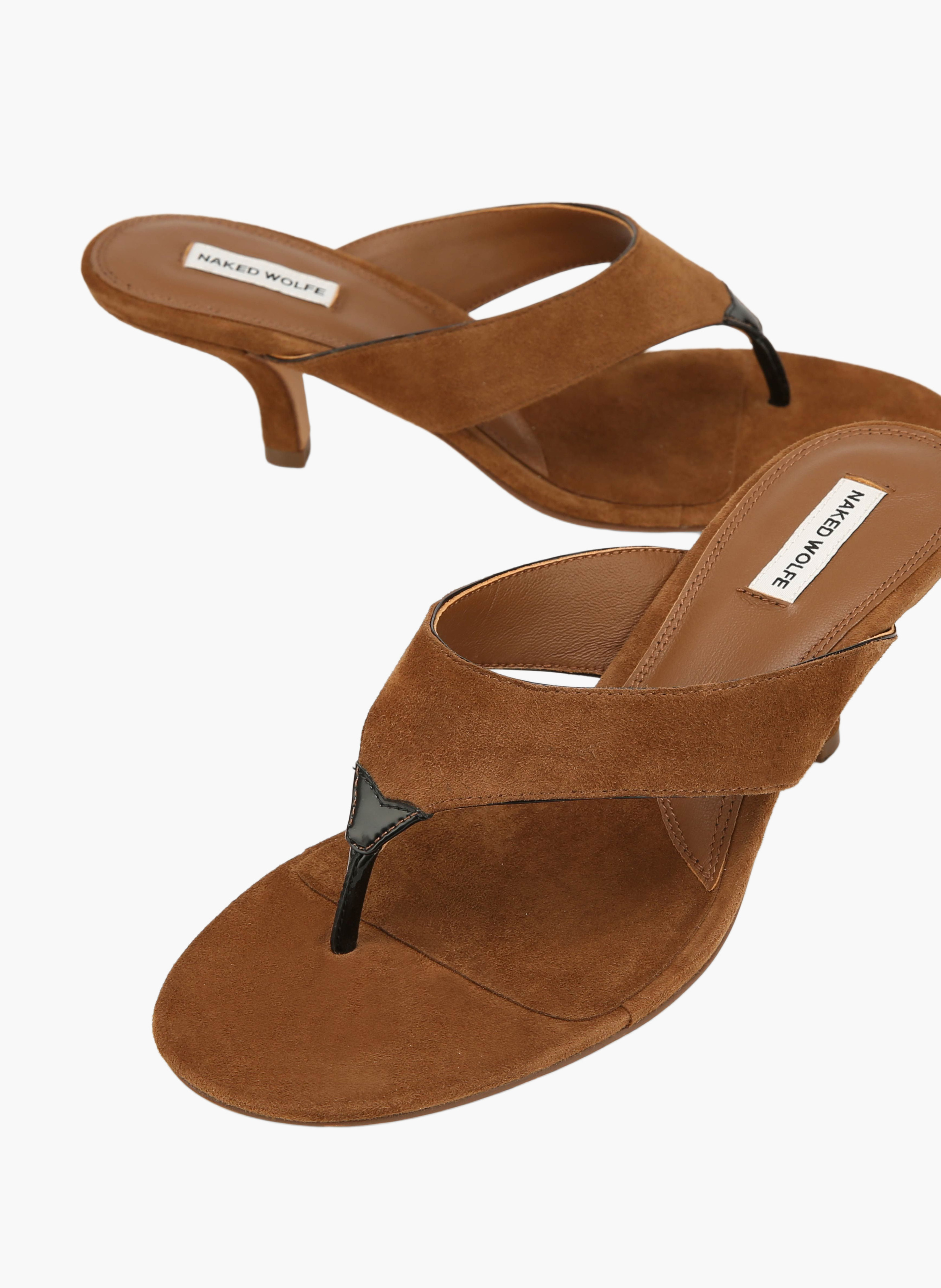 Marley Wildleder-High-Heels NAKED WOLFE Braun