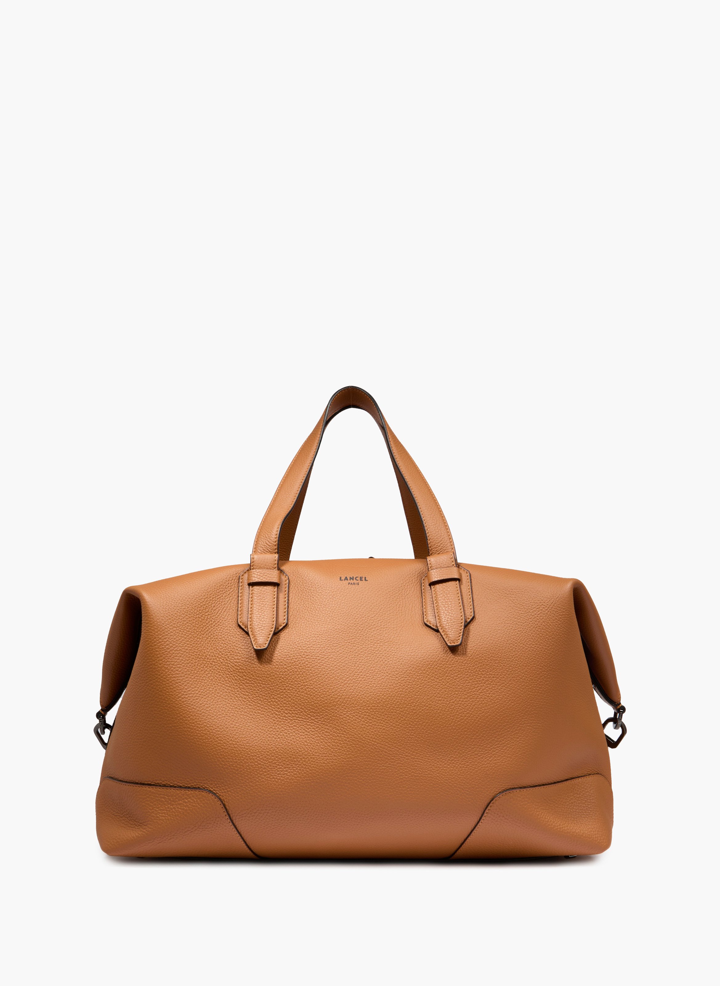 Sac weekend zippé charlie de lancel en cuir LANCEL Marron