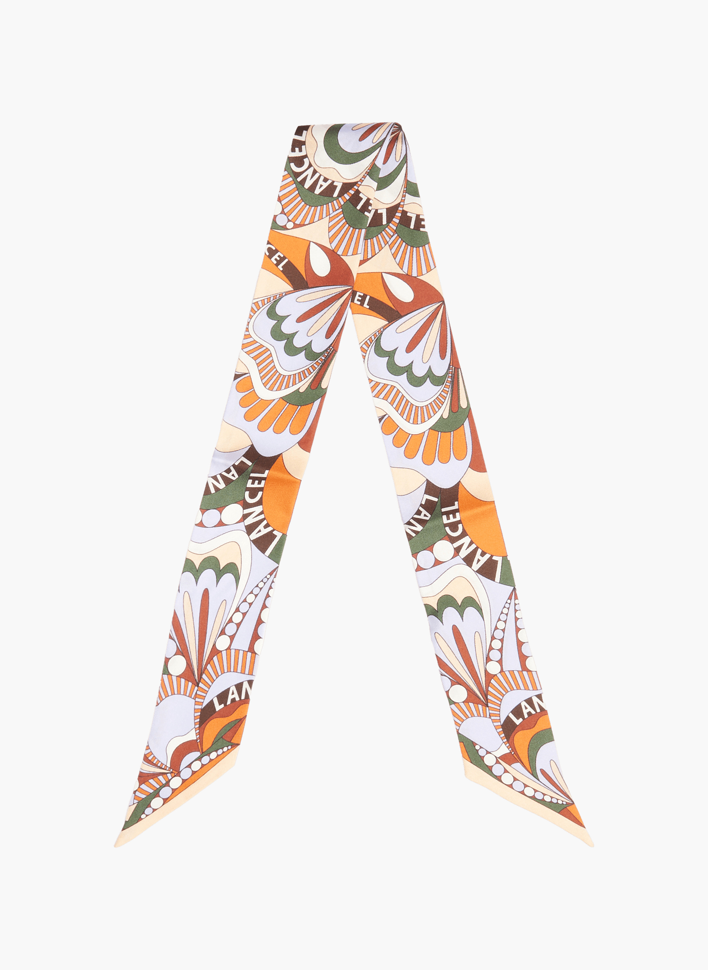 Zijden bandeau met bloemenmotief van Lancel. LANCEL Groen