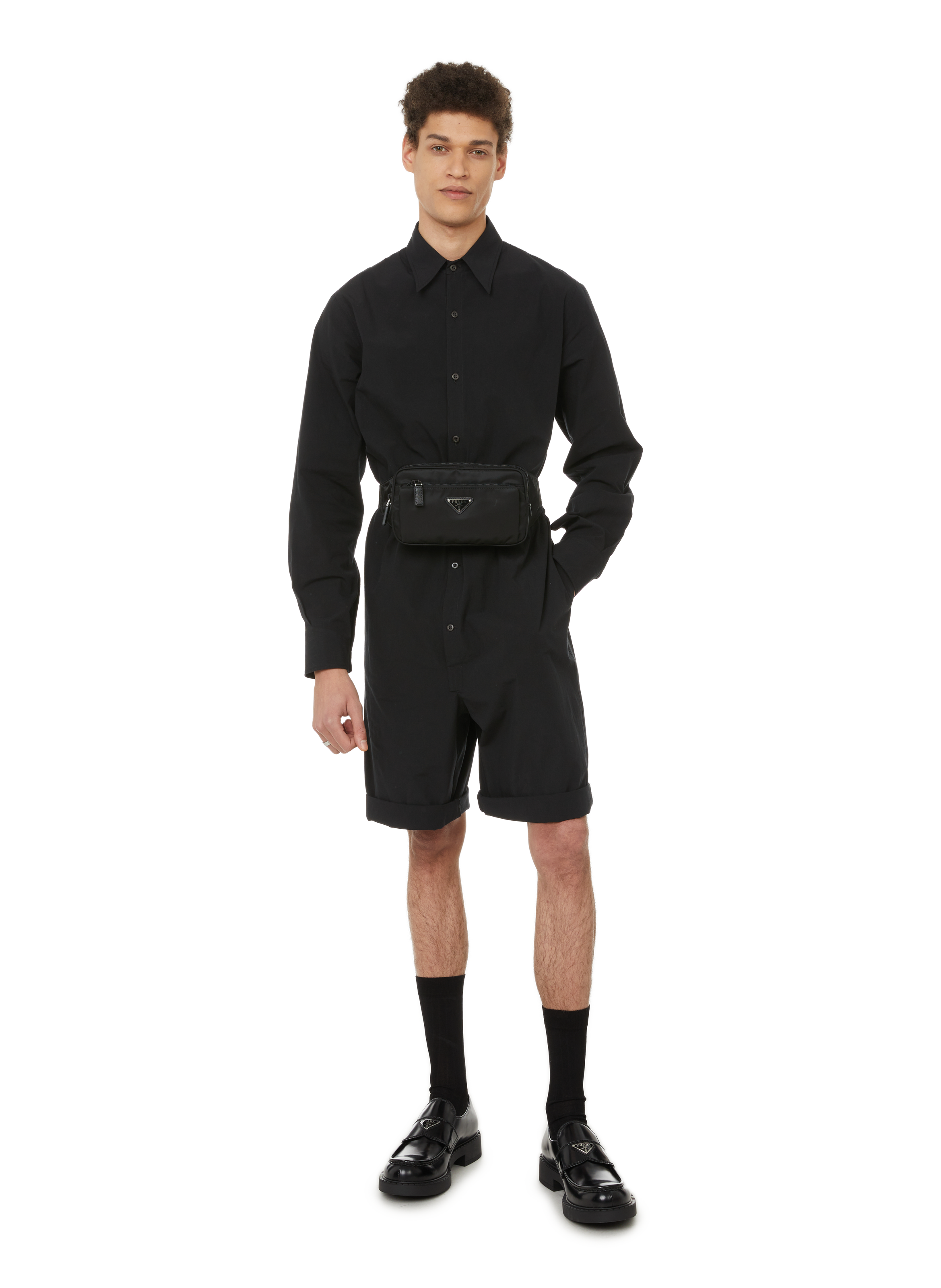 Mocassin en cuir PRADA Noir