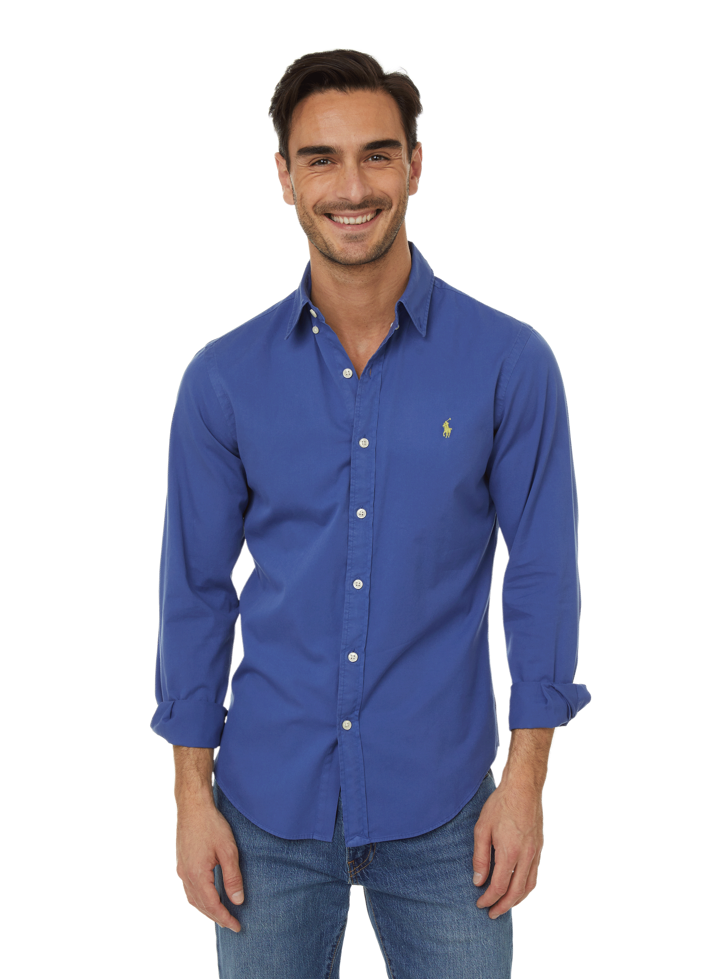 POLO RALPH LAUREN Chemise slim en popeline de coton Bleu