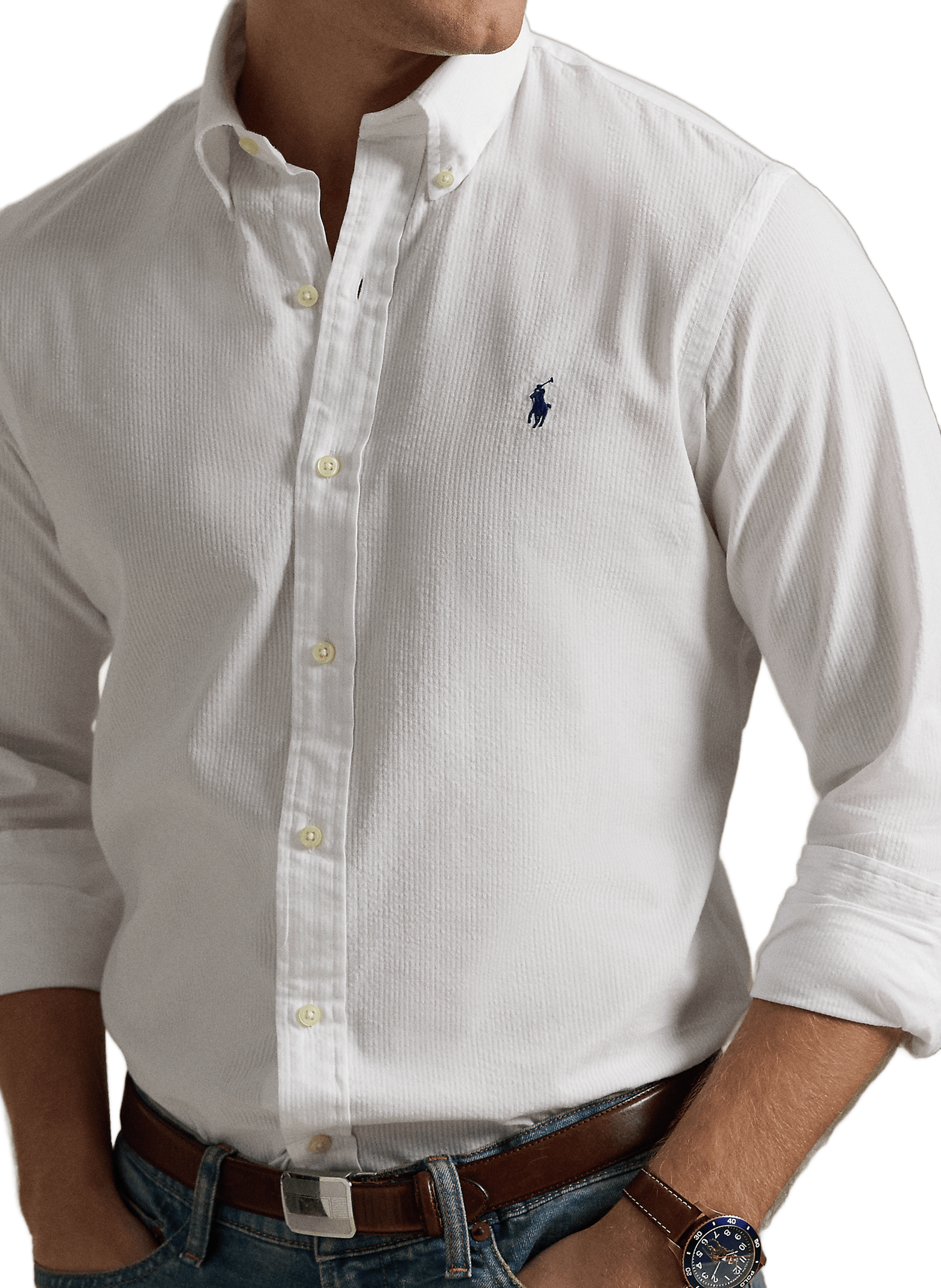 Seersucker cotton shirt POLO RALPH LAUREN White