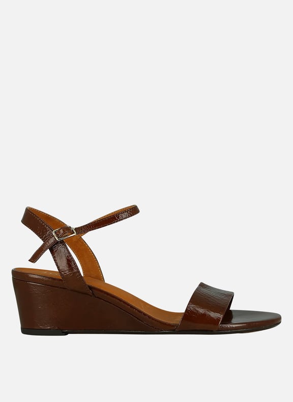 Sandales à talon en cuir agrume Marron by JONAK JONAK Sandales à talon en cuir agrume Marron