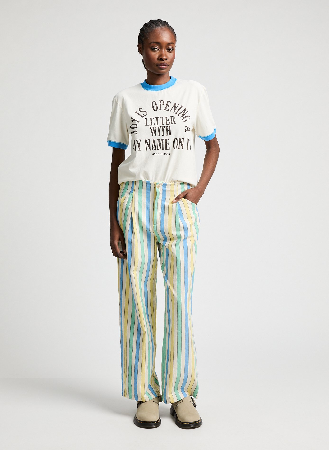 Pantalon droit à rayures BOBO CHOSES Multicolore