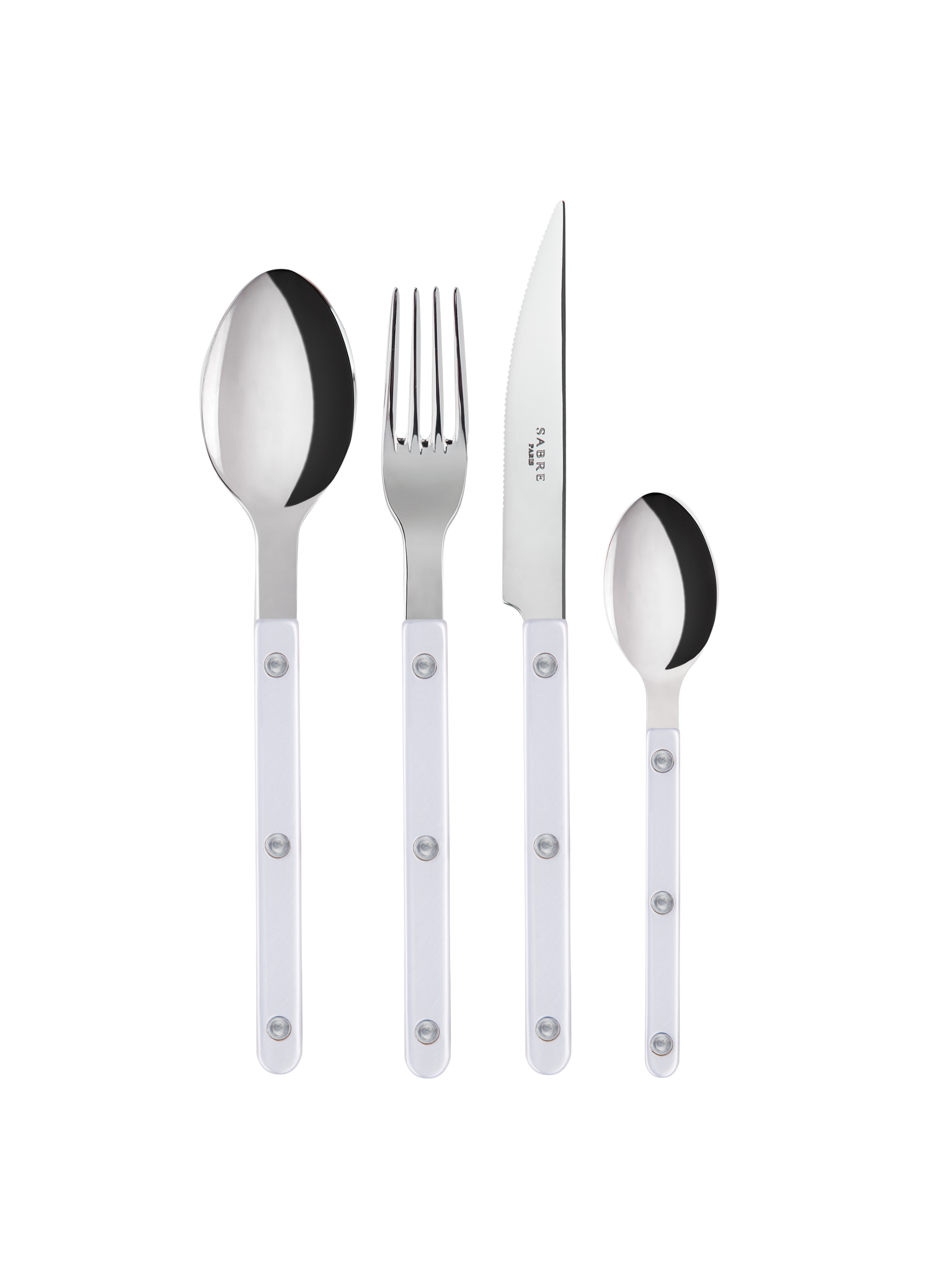 Set de 4 couverts de table, bistrot pearly  Blanc