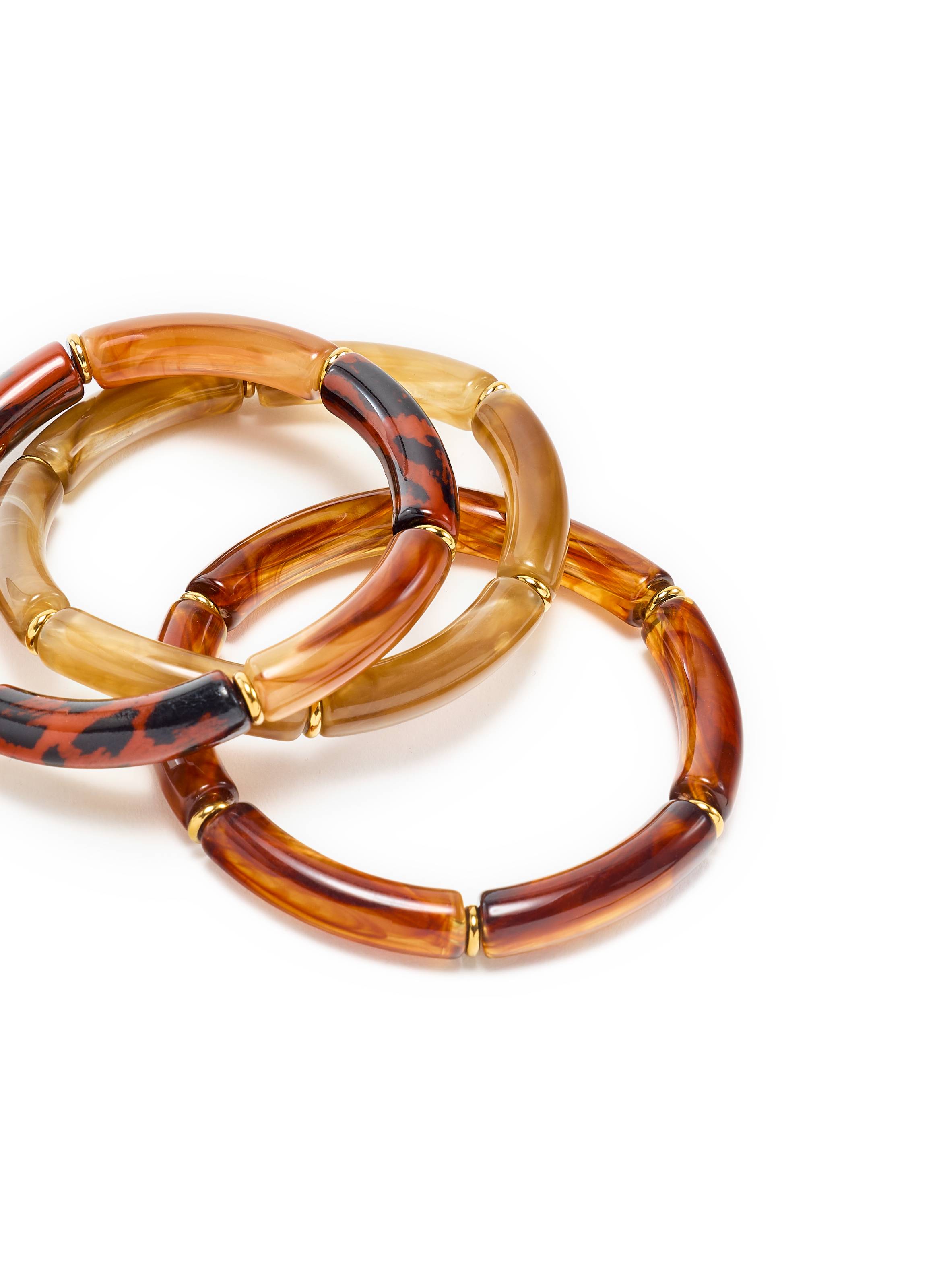 Set de bracelets en résine AU PRINTEMPS PARIS Marron