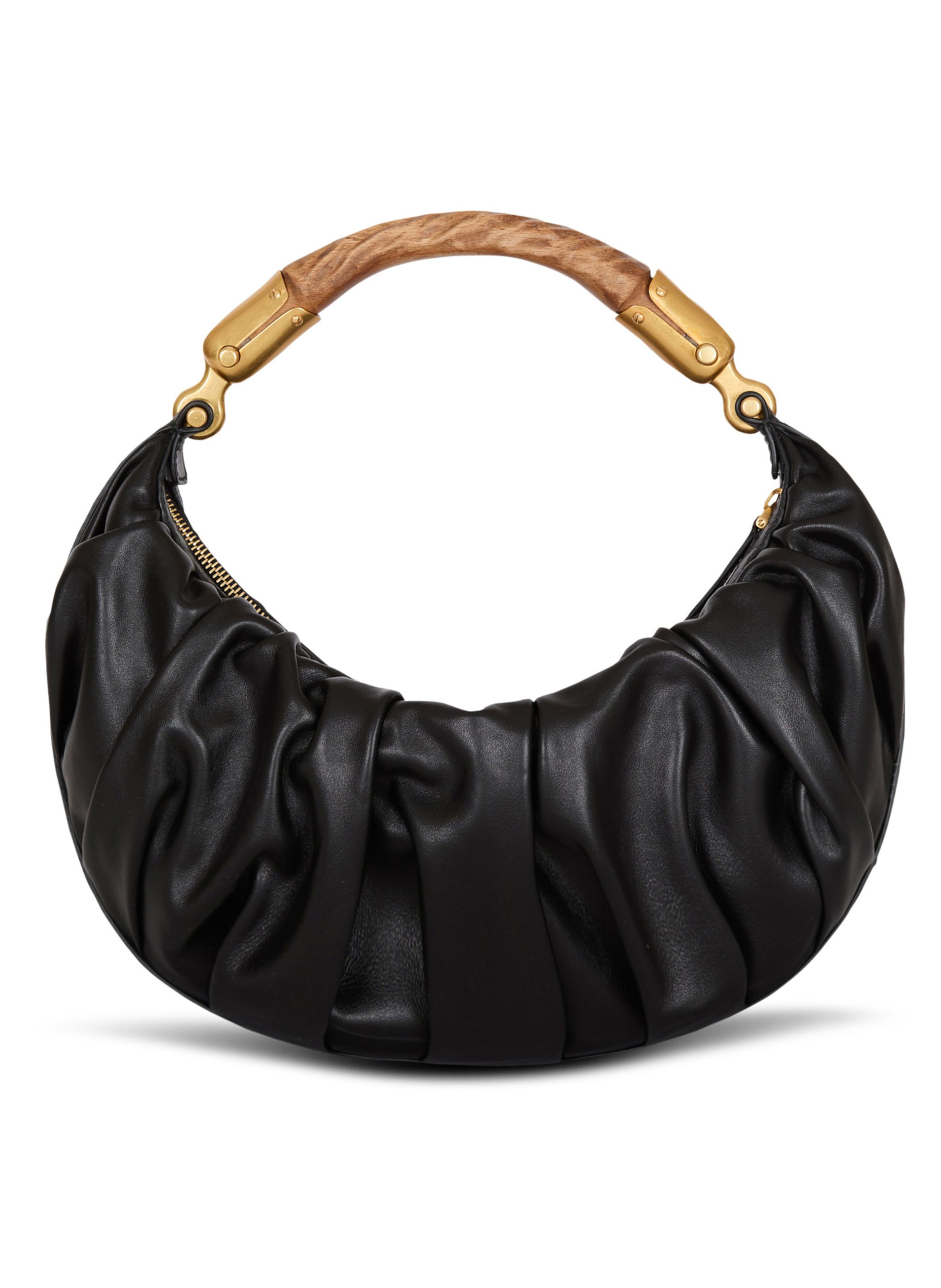 Sac ebene medium en cuir de veau BALMAIN Noir