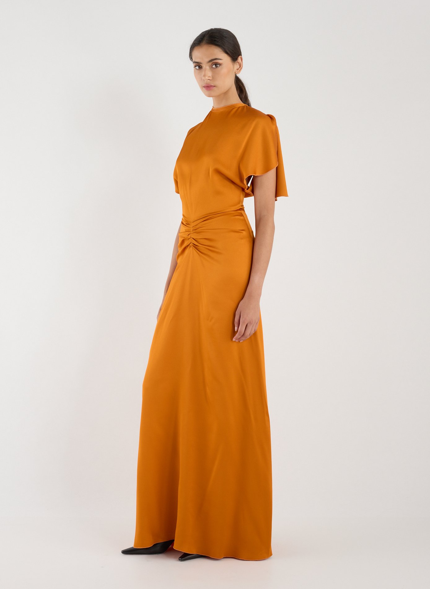 Long crepe dress VICTORIA BECKHAM Orange